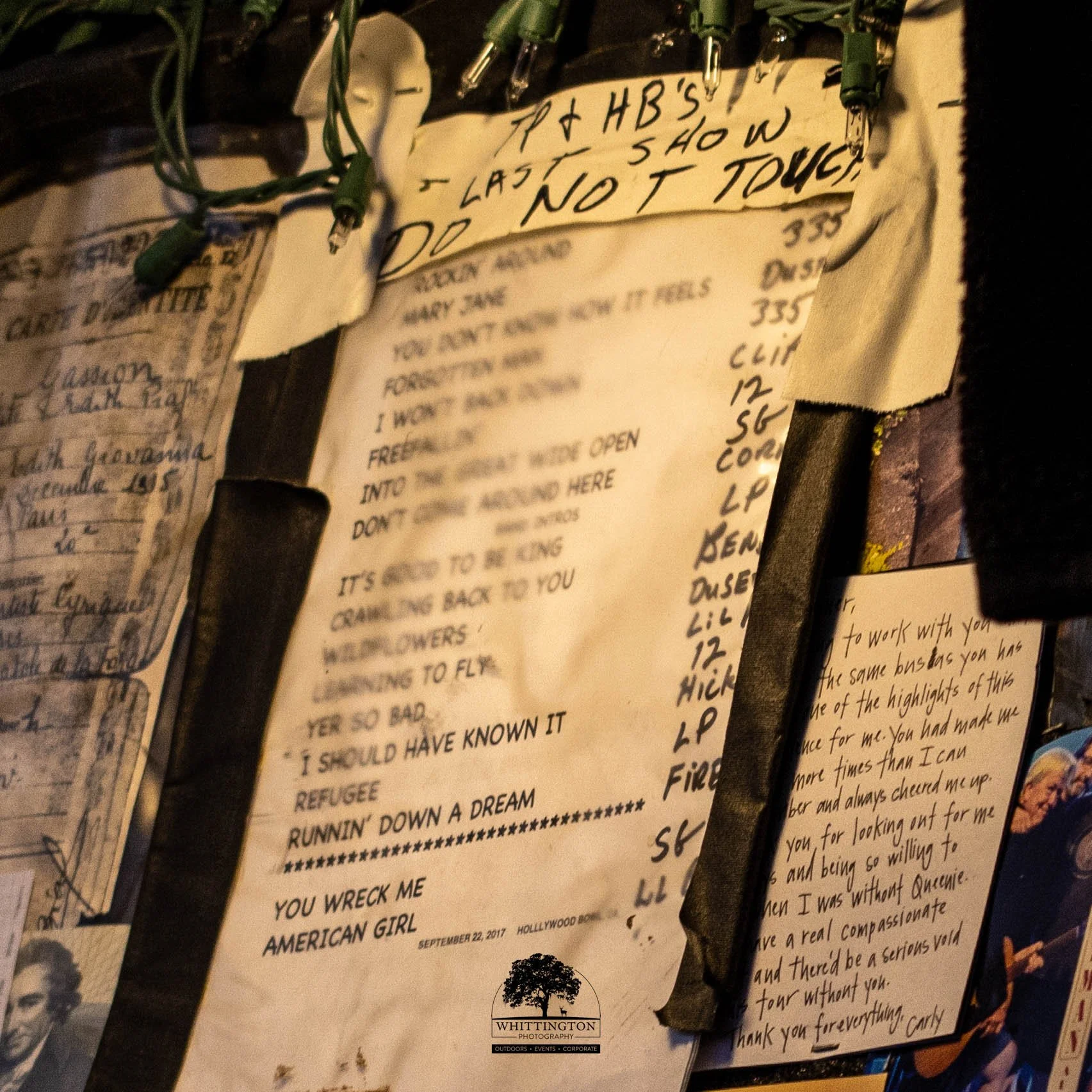 Mike Campbell's Guitar Tech's Box - Last Set List of Tom Petty