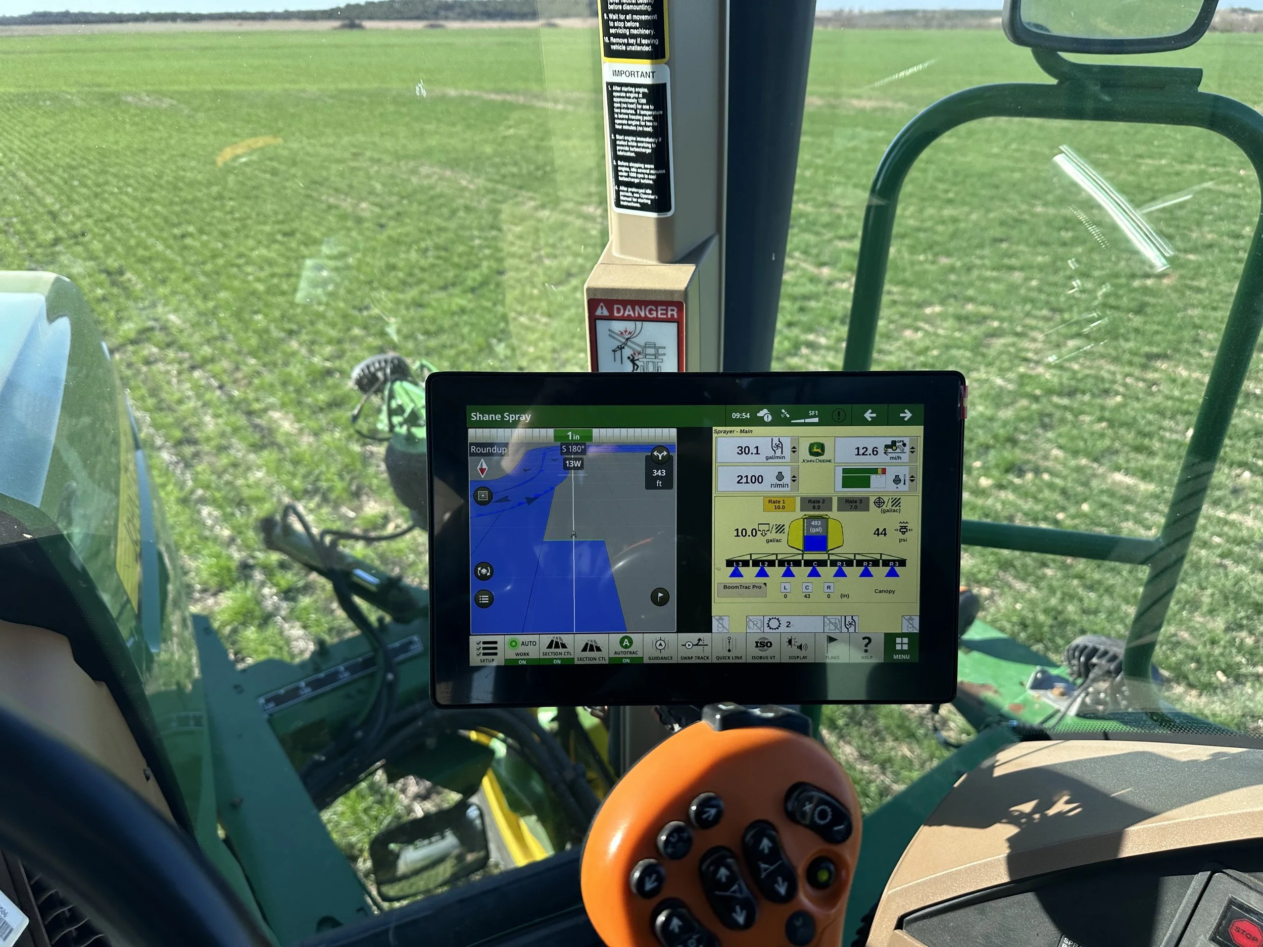 Spraying wheat and looking for a rain