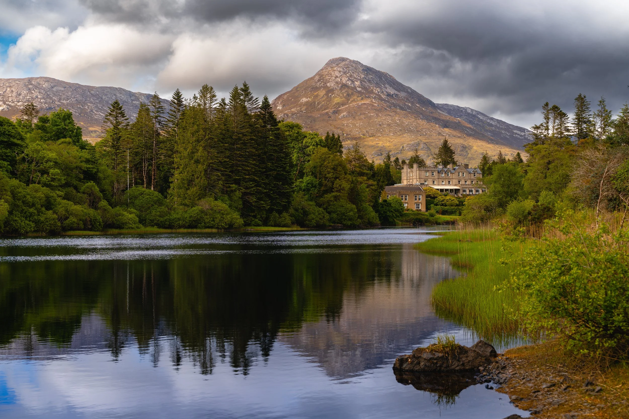 Castle Ireland Landscape Mountain River Forest Storm