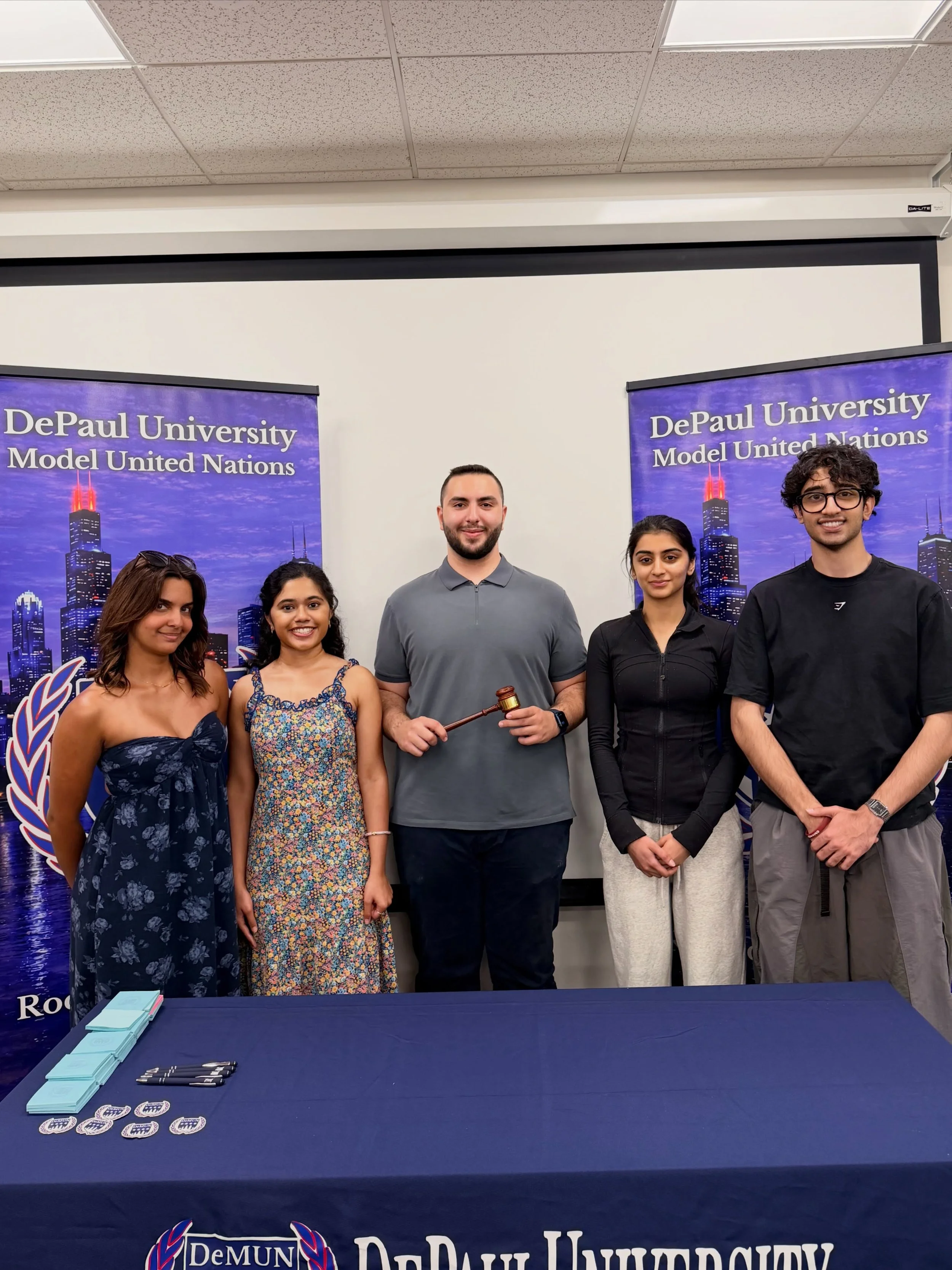 Please join us in welcoming the 2026&ndash;2027 Executive Board of DePaul Model United Nations! 

Secretary General: Mohammad Atiya
Under Secretary General: Anjana Kanakamedala
USG of Finance: Riya Chaudhari
USG of Operations: Hamza Khan
USG of Crisi
