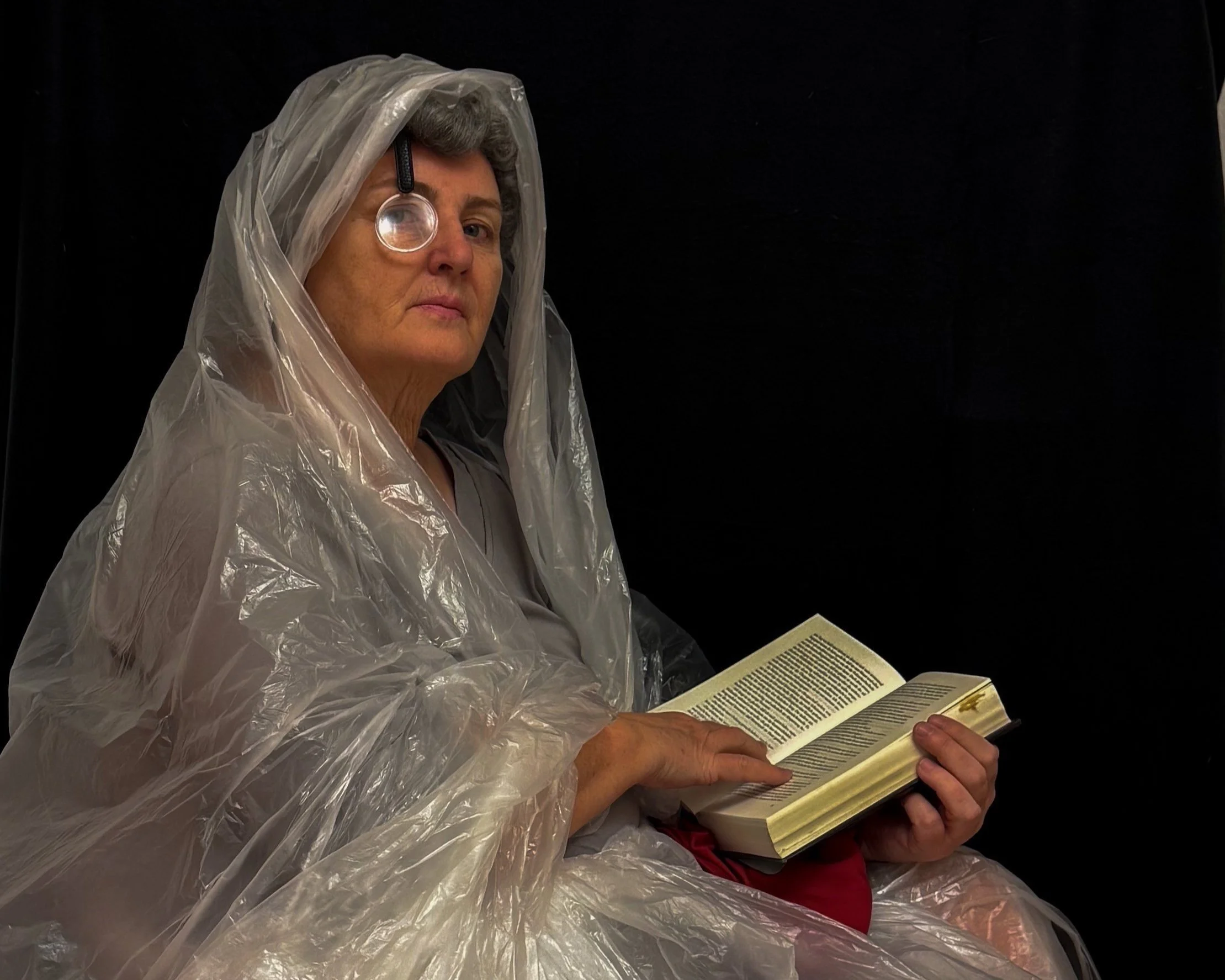 Frau Lesen Malerfolie Buch vonwunderfitz nachgestelltes Kunstwerk