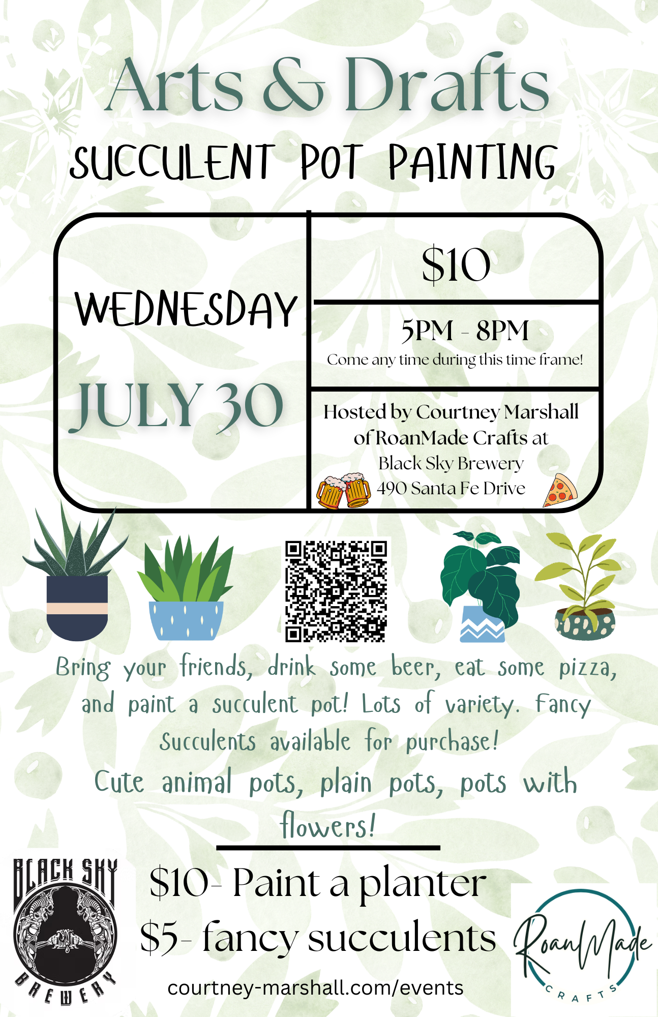 Arts&Drafts - Succulent Pot Painting @ Black Sky Brewery