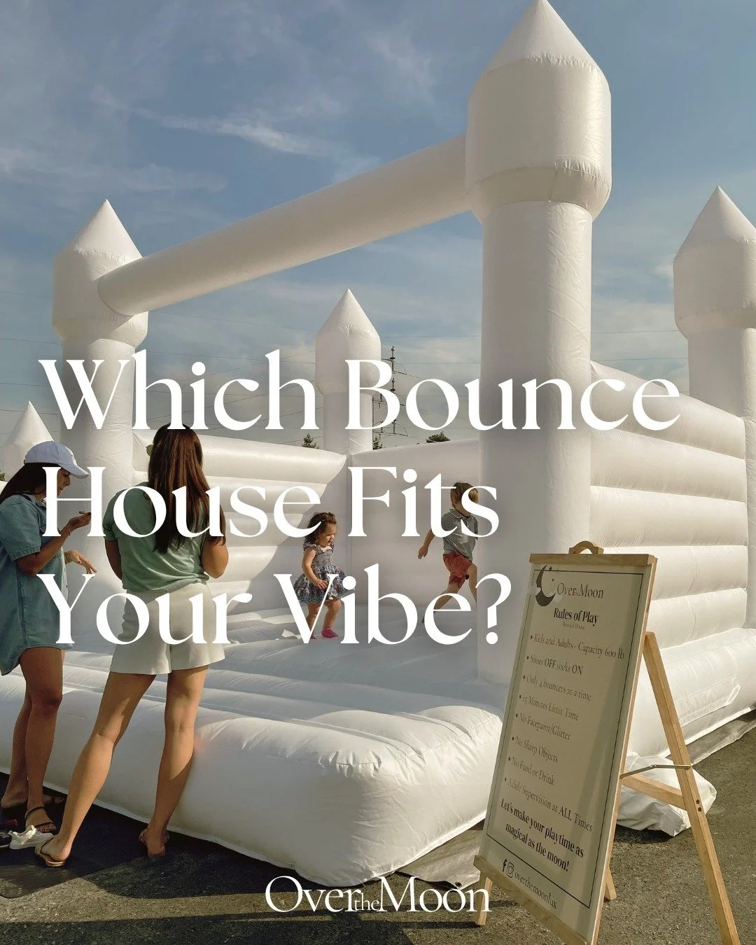Not all bounce houses are created equal... and neither are parties.
Swipe through to find your perfect match:
🏰 Mini Bounce House &mdash; backyard vibes, birthday energy, stress-free fun
🤍 Large White Bounce House &mdash; the wedding, the elegant e