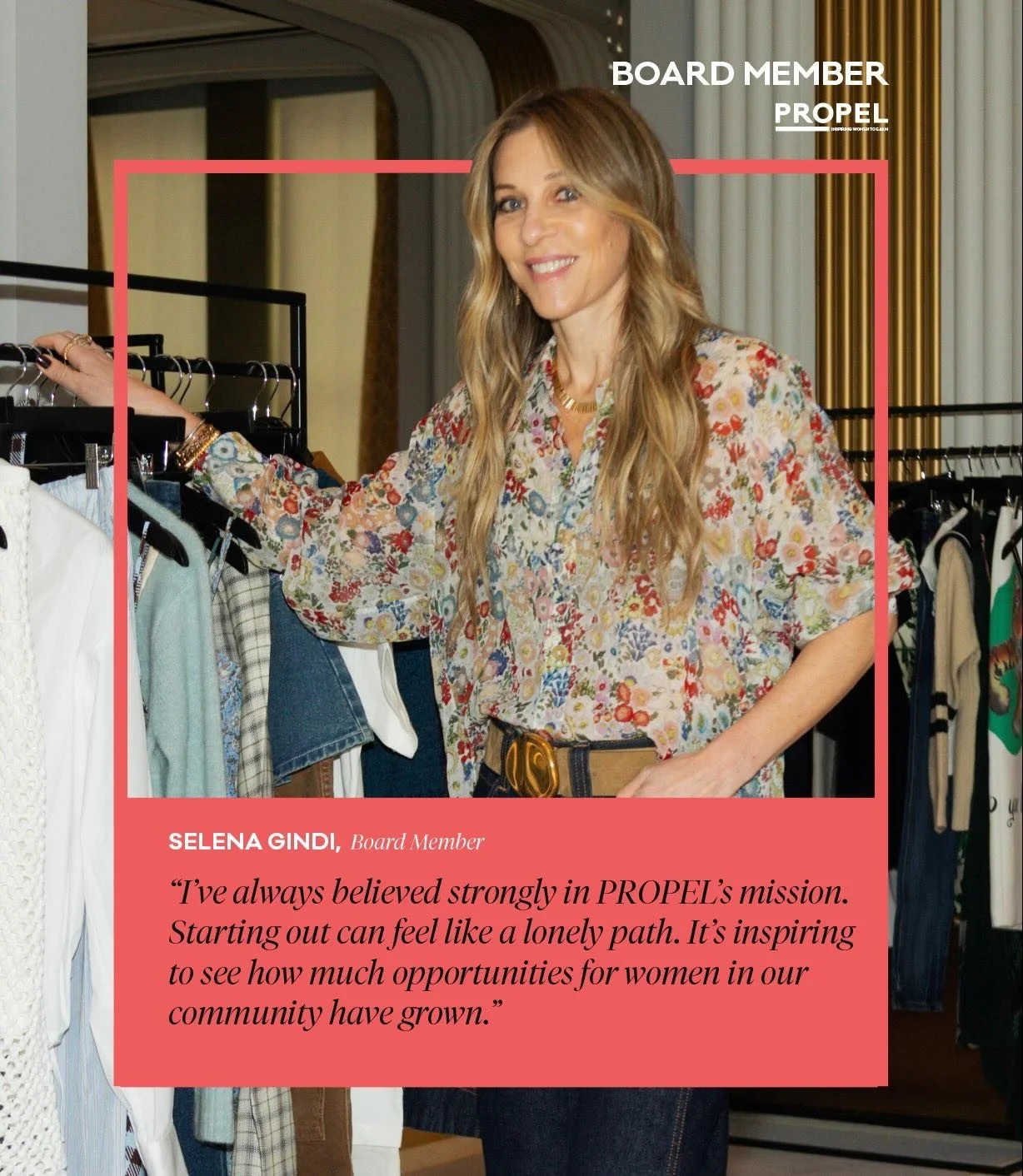 We are so excited and honored to welcome our new board members this week at Propel. 

Meet Selena Gindi, a true fashion icon at SKG Style. 

Welcome Selena to the board. 👏🏻👏🏻👏🏻