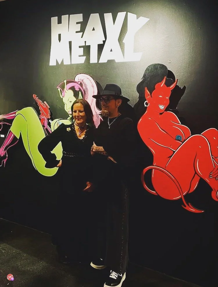 Look at me, I'm beaming! Saturday night at Copro Gallery in Santa Monica was one of those rare accidents that I feel was meant to happen. Dave and I ended up showing art in the same Heavy Metal Magazine relaunch completely by coincidence. We hadn&rsq