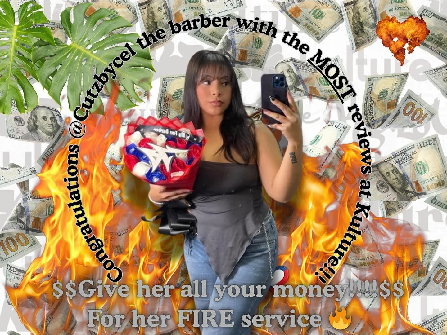 Big love to @cutzbycel with the most reviews at Kulture. Your work speaks for itself, and I&rsquo;m grateful to have you on the team. Thank you for always giving your best! It doesn&rsquo;t go unnoticed💈🤑