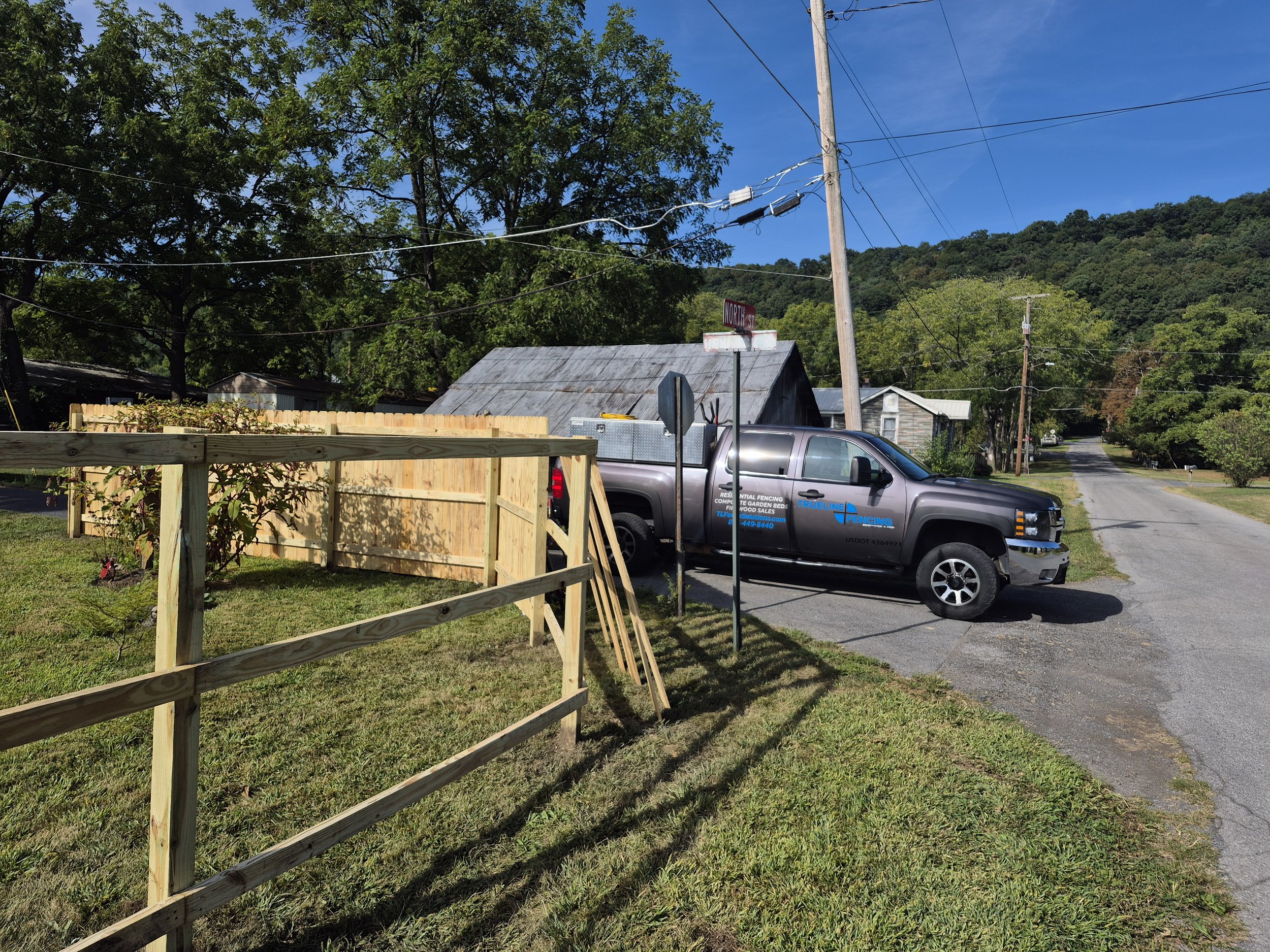 Fence repair in yard