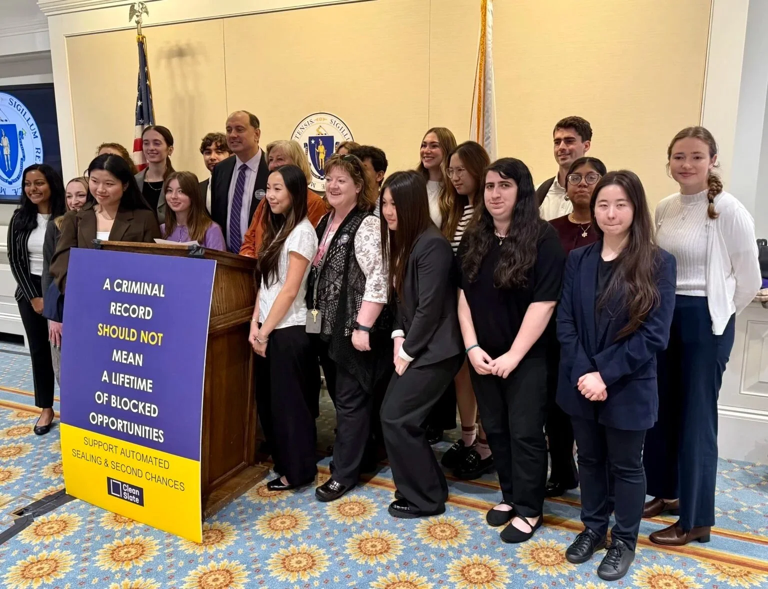 Students & Staff with the WilmerHale Legal Services Center of harvard Law School Advocate at the State House