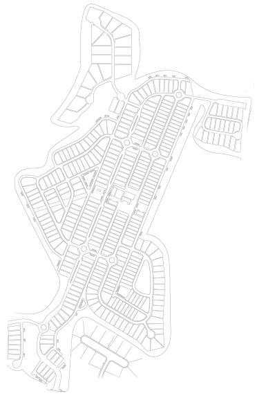 A detailed map of a residential area showing numerous streets, driveways, and neighborhoods.