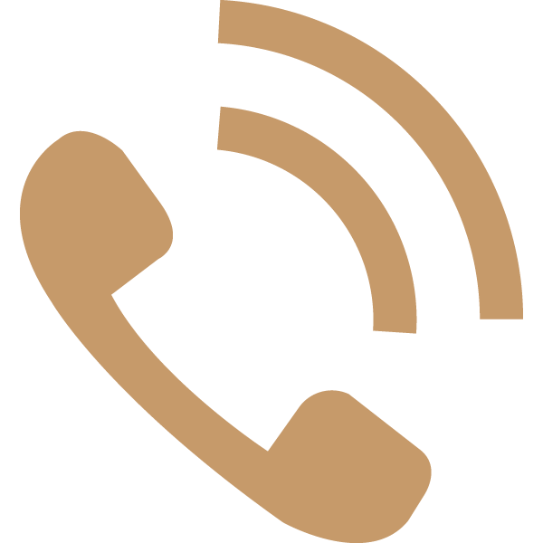 Icon of a beige telephone receiver with signal lines indicating a call.