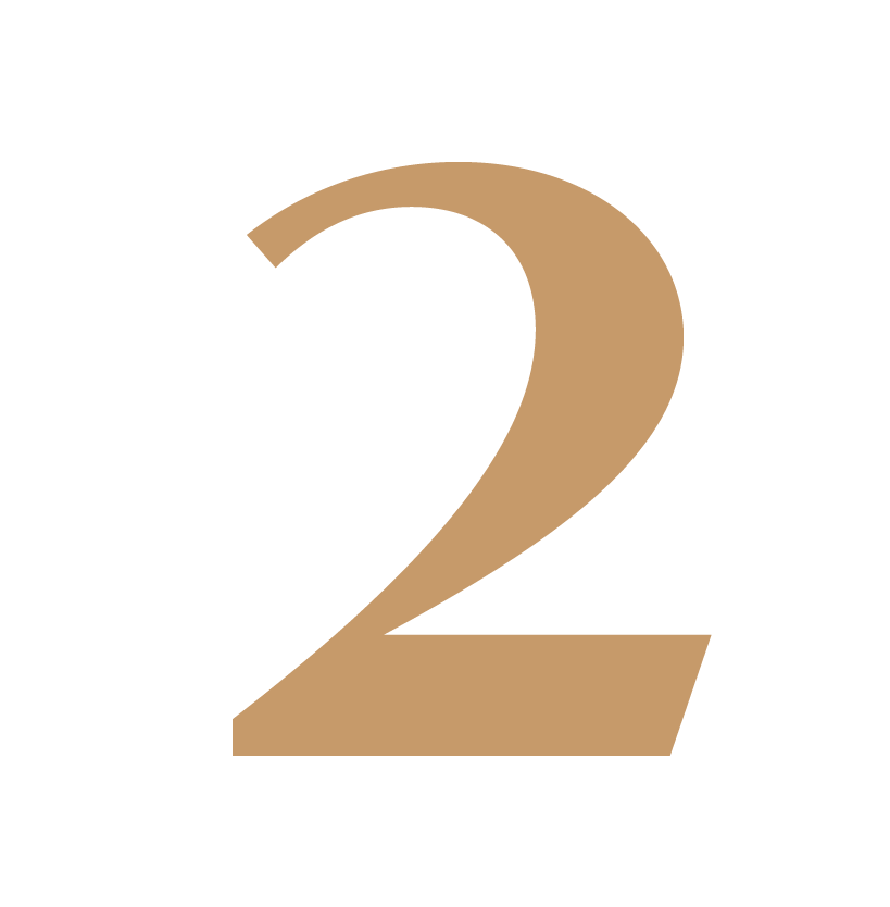 Bold gold number 2 on a black background.