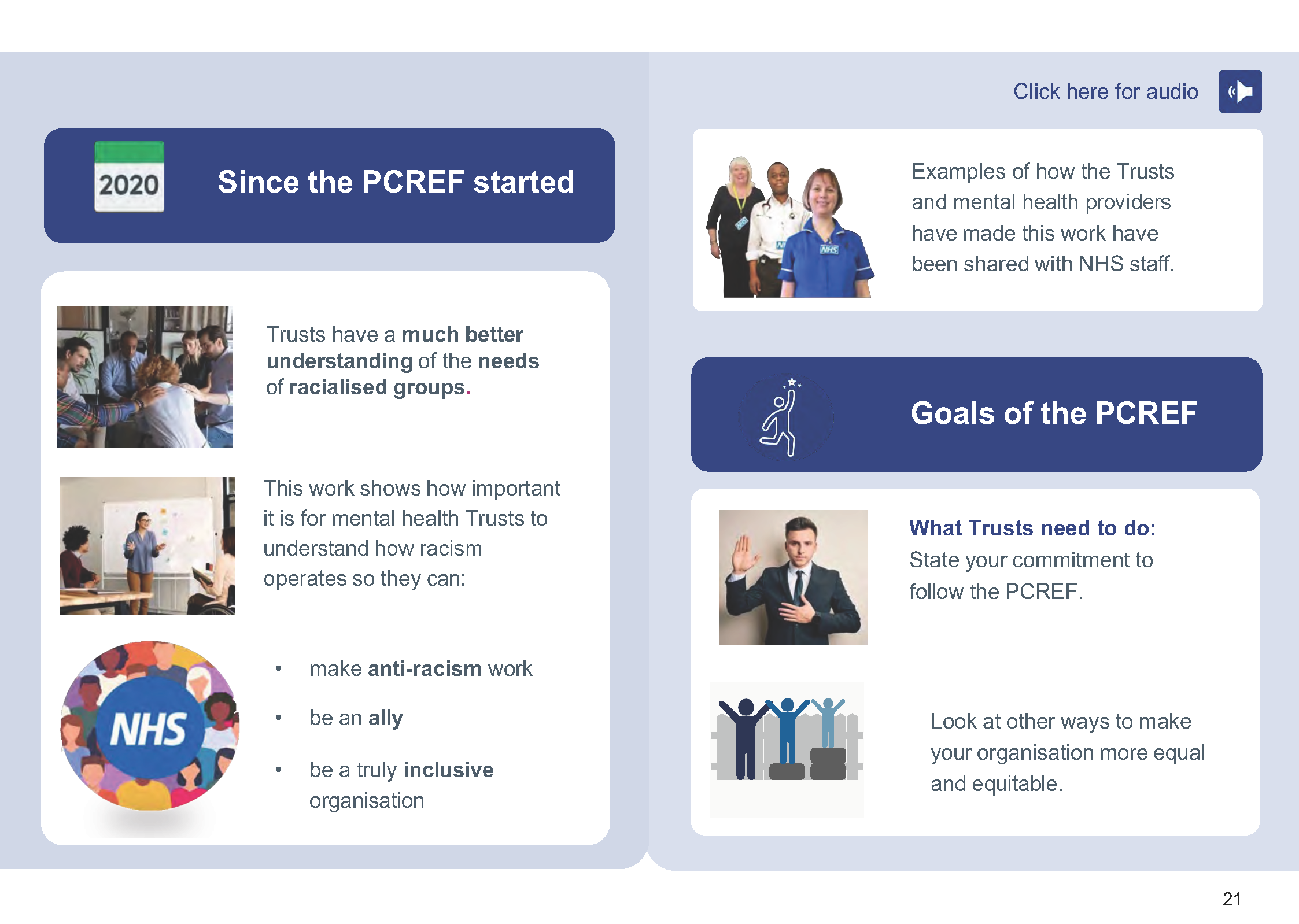 Easy Read version of Patient and Carer Race Equality Framework