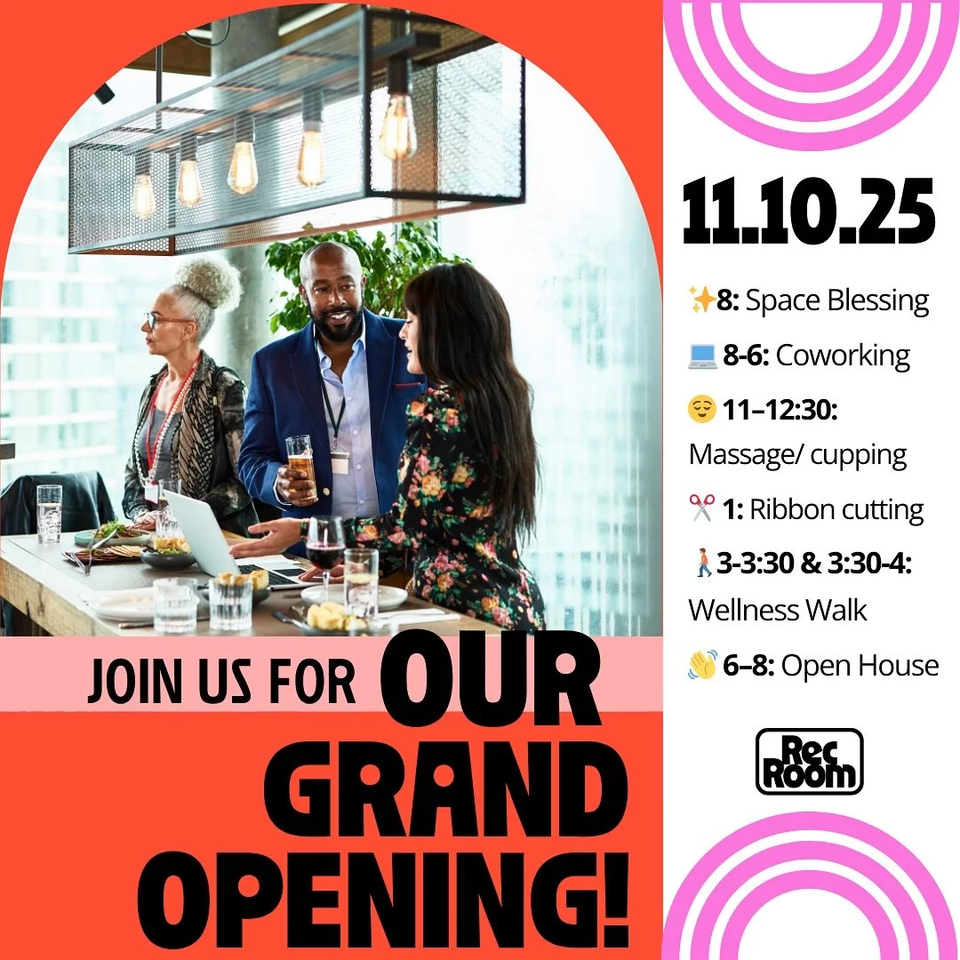 It&rsquo;s official: RecRoom, Montclair&rsquo;s new coworking and community space, is opening its doors! 

We&rsquo;re hosting our Grand Opening Day on ✨ Monday, November 10✨, inviting neighbors, entrepreneurs, creatives, and remote workers to experi