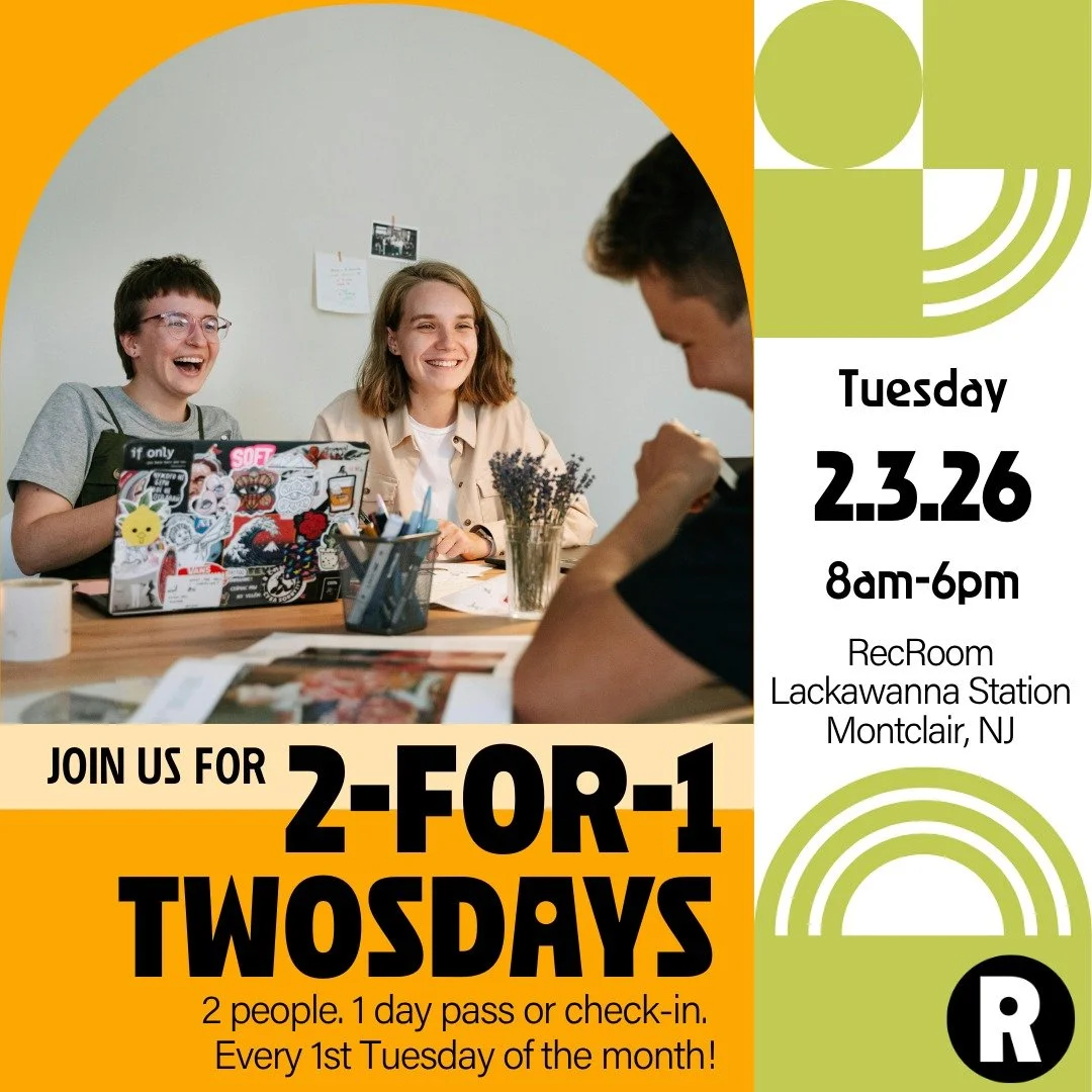 Every 1st Tuesday of the month, your day pass = entry for TWO.

That means you and a buddy can cowork, jam, and caffeinate together for just $30.

Great vibes, great company &amp; a great deal. Maybe you want to put it as a recurring appointment on y