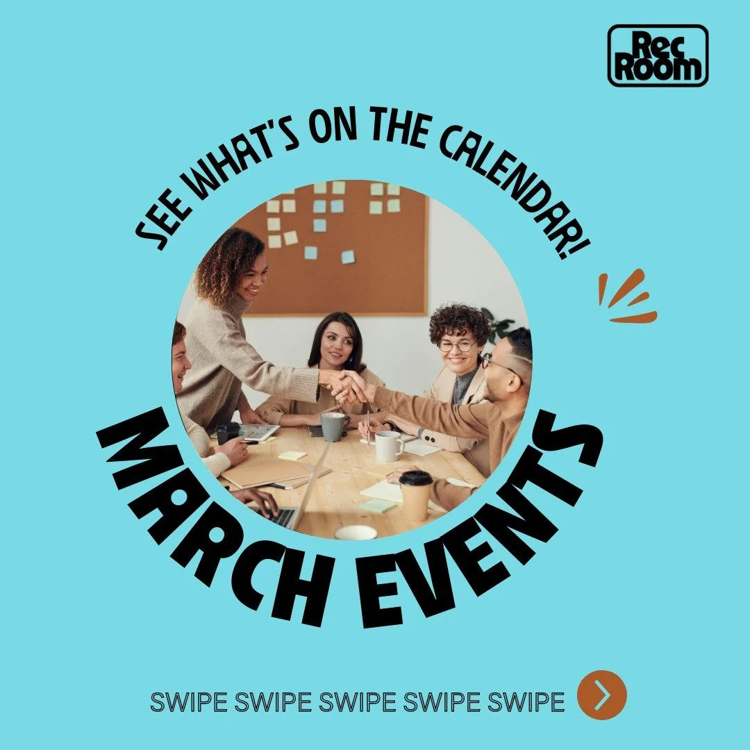 March is MOVING at RecRoom 🚀

🚆 FREE coworking days for NJ Transit riders (through 3/15)
✌️ 2-for-1 TWOsdays
☀️ CreativeMornings NJ
💰 CASHFLOW&reg; Game Night + Money Flow Workshop
👋 New Member Orientation
🔥 Heated Rivalry Fan Club
🤖 LEGO Robot