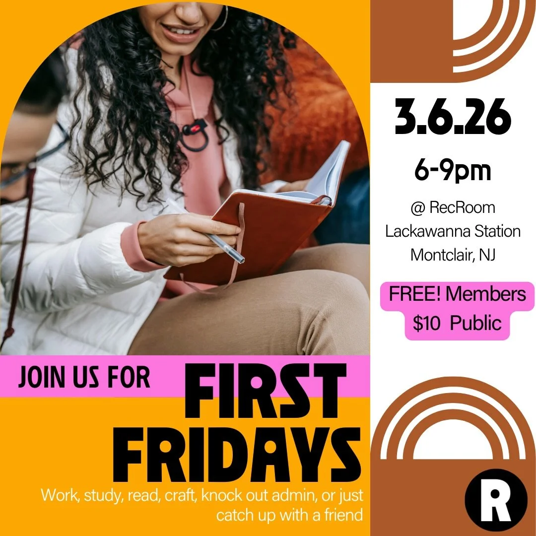 First Friday is taking over Lackawanna Station tomorrow ✨

Stop by RecRoom to work, study, create, or catch up with a friend while you&rsquo;re out exploring 🗺️

🫶 Members: your time is FREE (just RSVP)  ☕️ Non-members: $10 for space access + free 