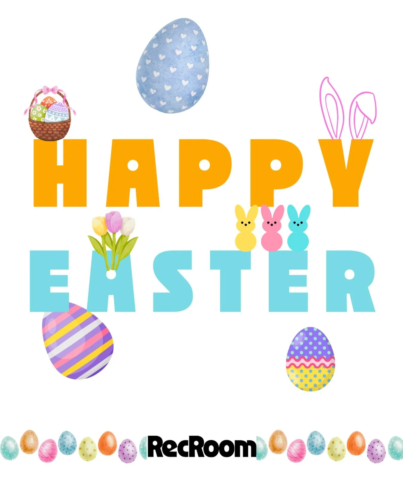 🐣 Happy Easter from Rec Room!

Wishing all who celebrate a joyful day filled with egg hunts, jellybeans (in reasonable quantities 😅), and time with your favorite people. Hope your Easter is as sweet as a chocolate bunny!🐰

#HappyEaster