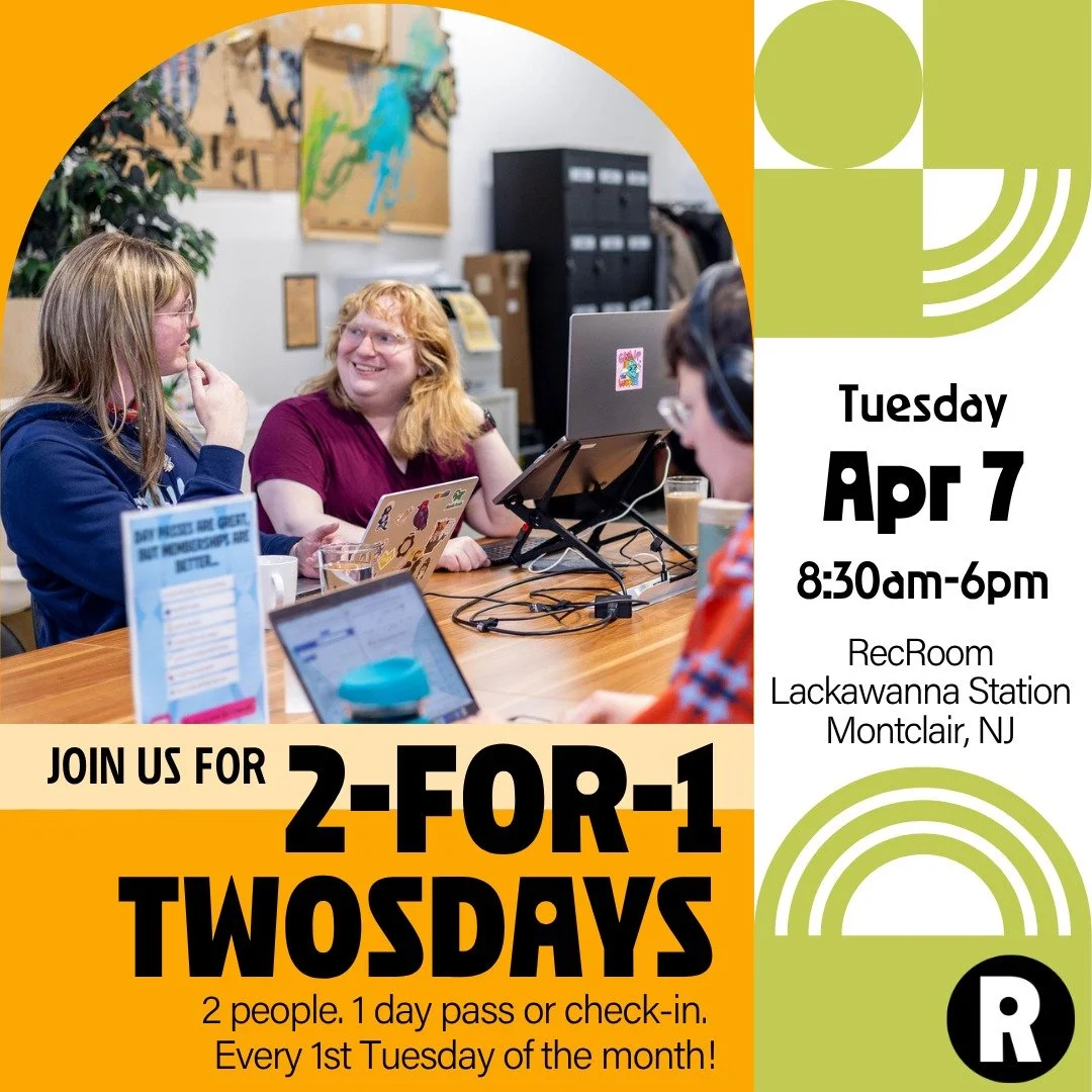 Tomorrow, it's about that time again! Every 1st Tuesday of the month, your day pass = entry for TWO.

That means you and a buddy can cowork, jam, and caffeinate together for just $30.

Great vibes, great company &amp; a great deal. Maybe you want to 