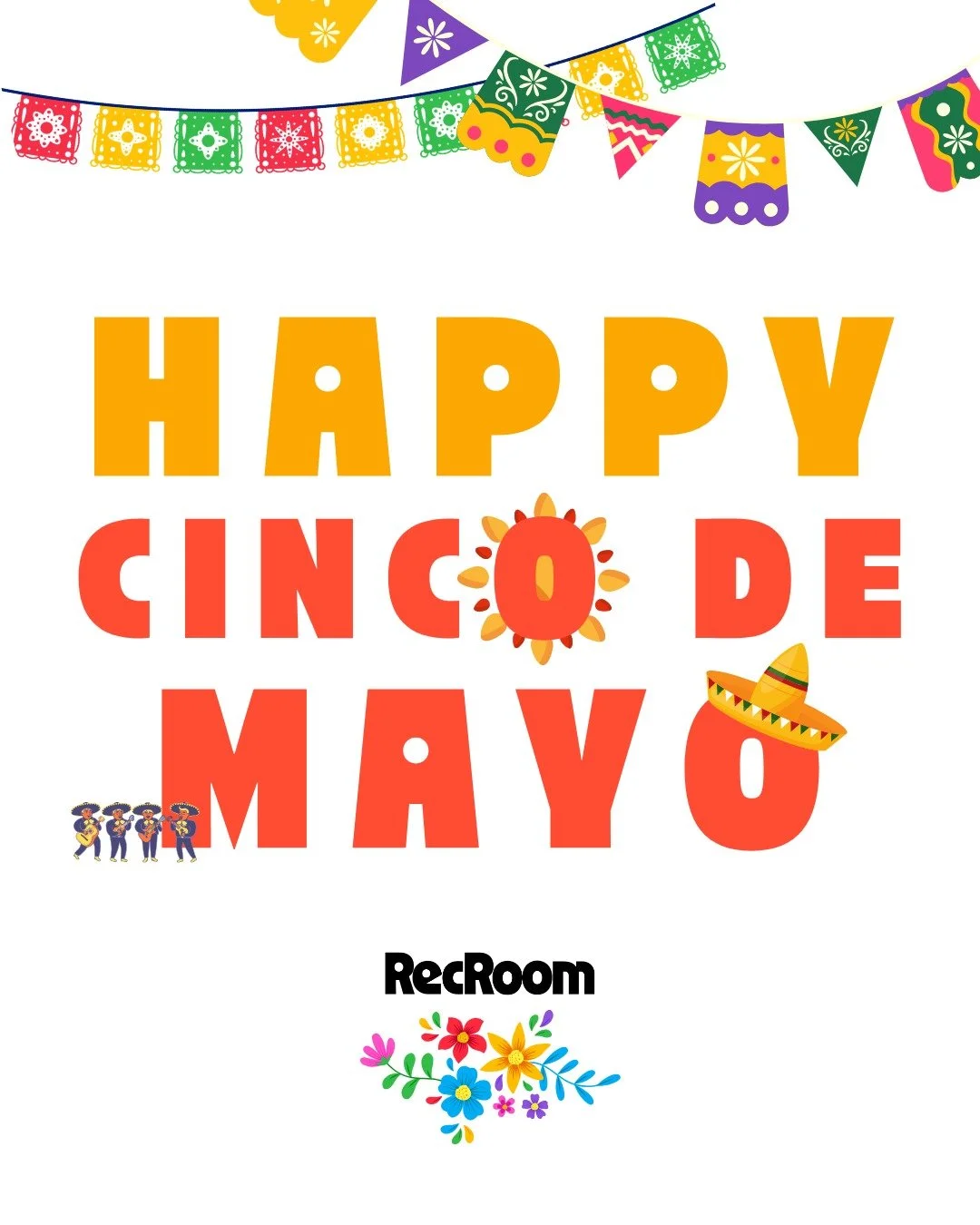 Happy Cinco de Mayo to everyone celebrating today 🌮🎉

Wishing you a day filled with great food, good company, and even better vibes. However you&rsquo;re celebrating, make it one to remember 🍹✨

&mdash; Rec Room NJ

#CincoDeMayo #RecRoomNJ #GoodVi