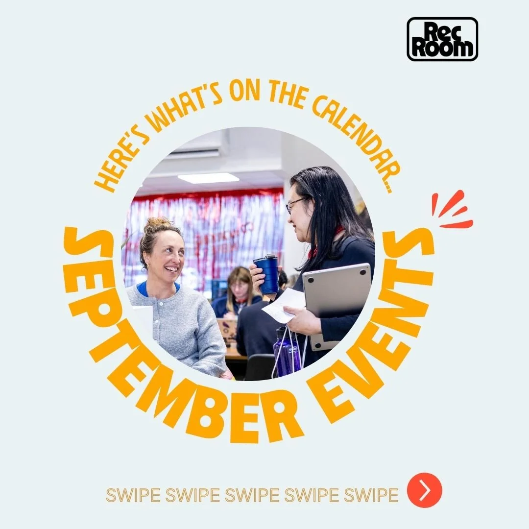 School is back &amp; summer is (mostly) behind us, so before you get completely swept up in fall schedules, here&rsquo;s what&rsquo;s happening at RecRoom this month:

🥯 Wednesdays: The Wednesday Schmear
🍻 Fridays: Happy Hour (&amp; a Half!)
🍽️ 9/