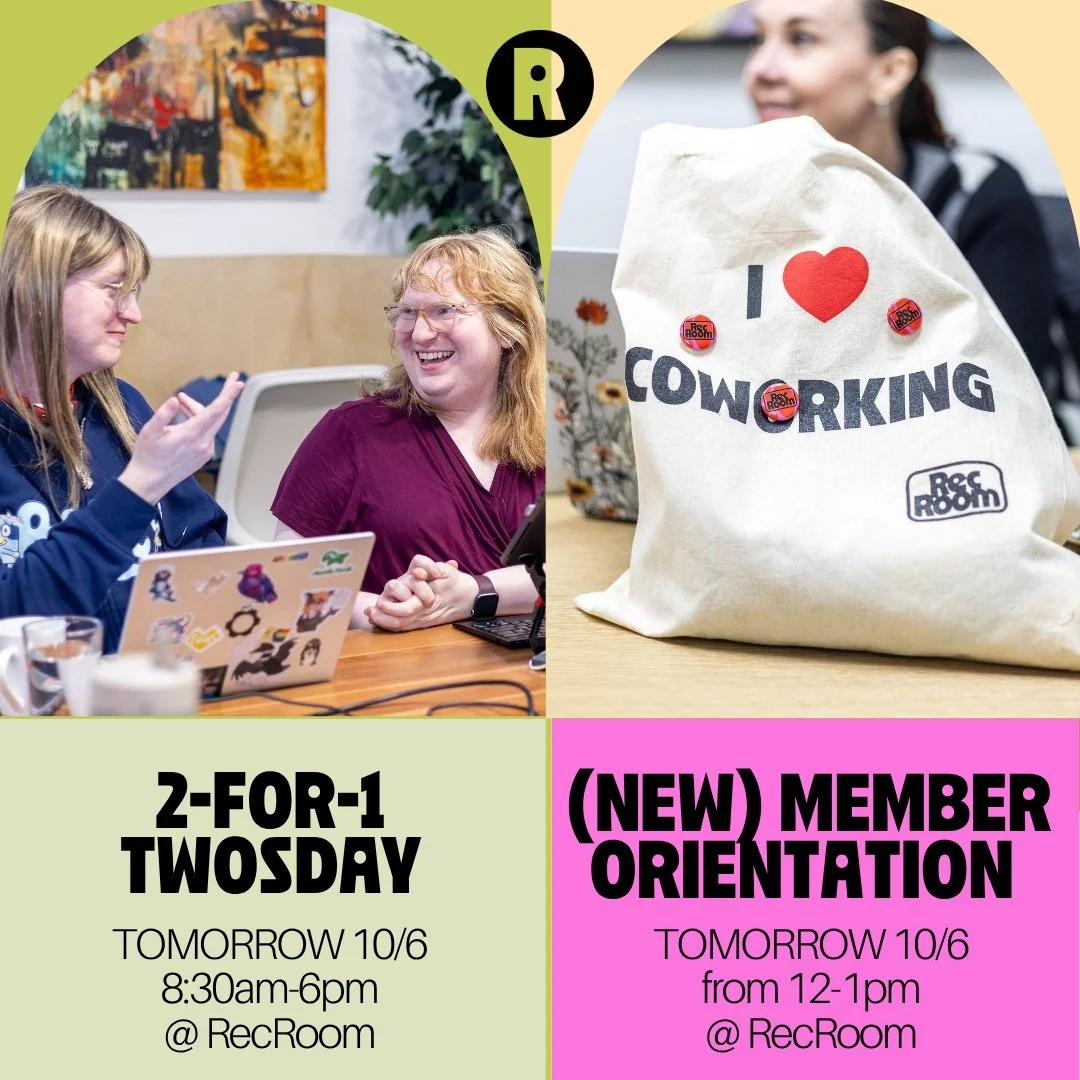 👯 2-for-1 TWOsday works in 2 ways tomorrow:

The first being our usual first-TWOsday-of-the-month promo, where 2 buds can get in on 1 day pass or member check-in! 🧑🏽&zwj;💻🧑🏽&zwj;💻

And the second being our second event of the day - a (new) mem