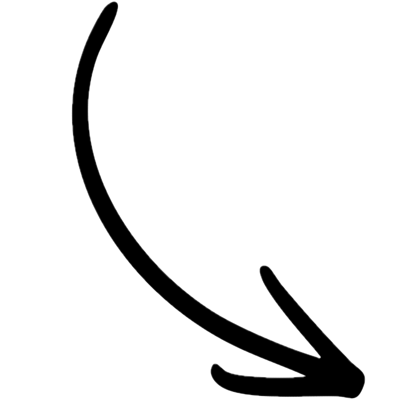 A white arrow drawn in a minimalist line style, curving downward and pointing to the bottom right.