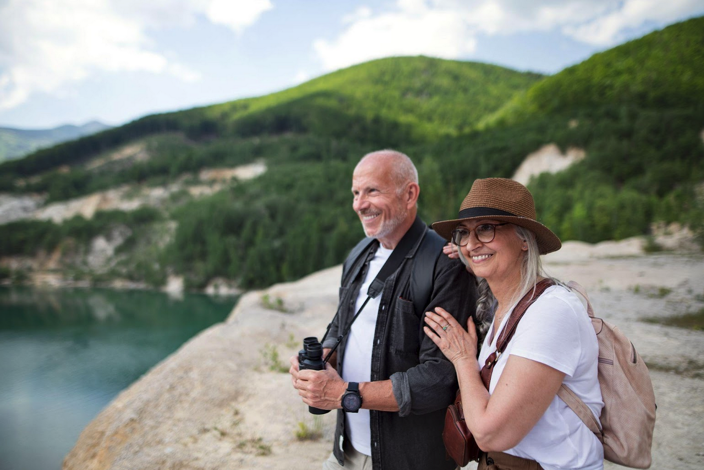 A retired couple on vacation.
