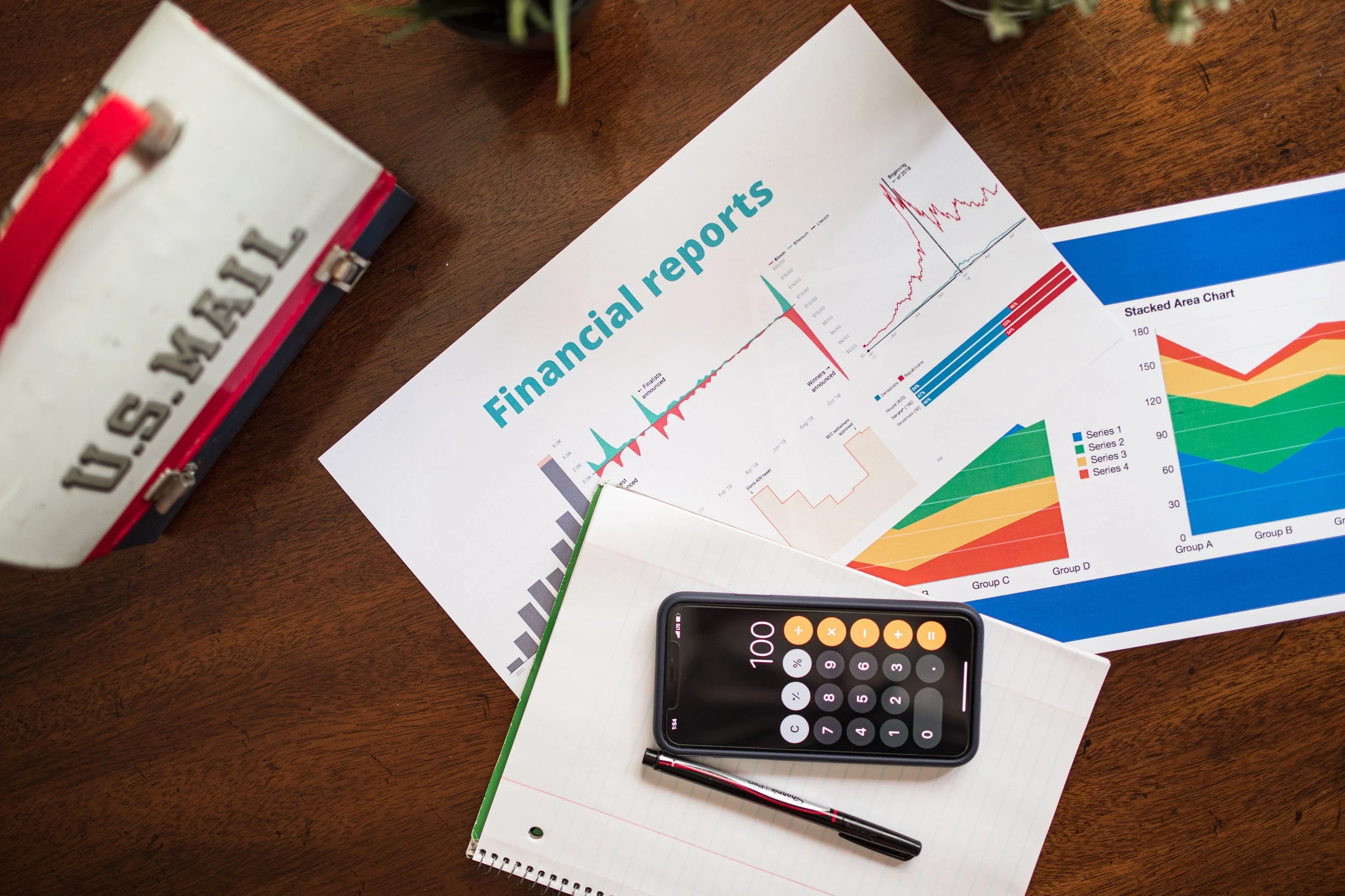 Financial reports on a desk to help with roth conversion