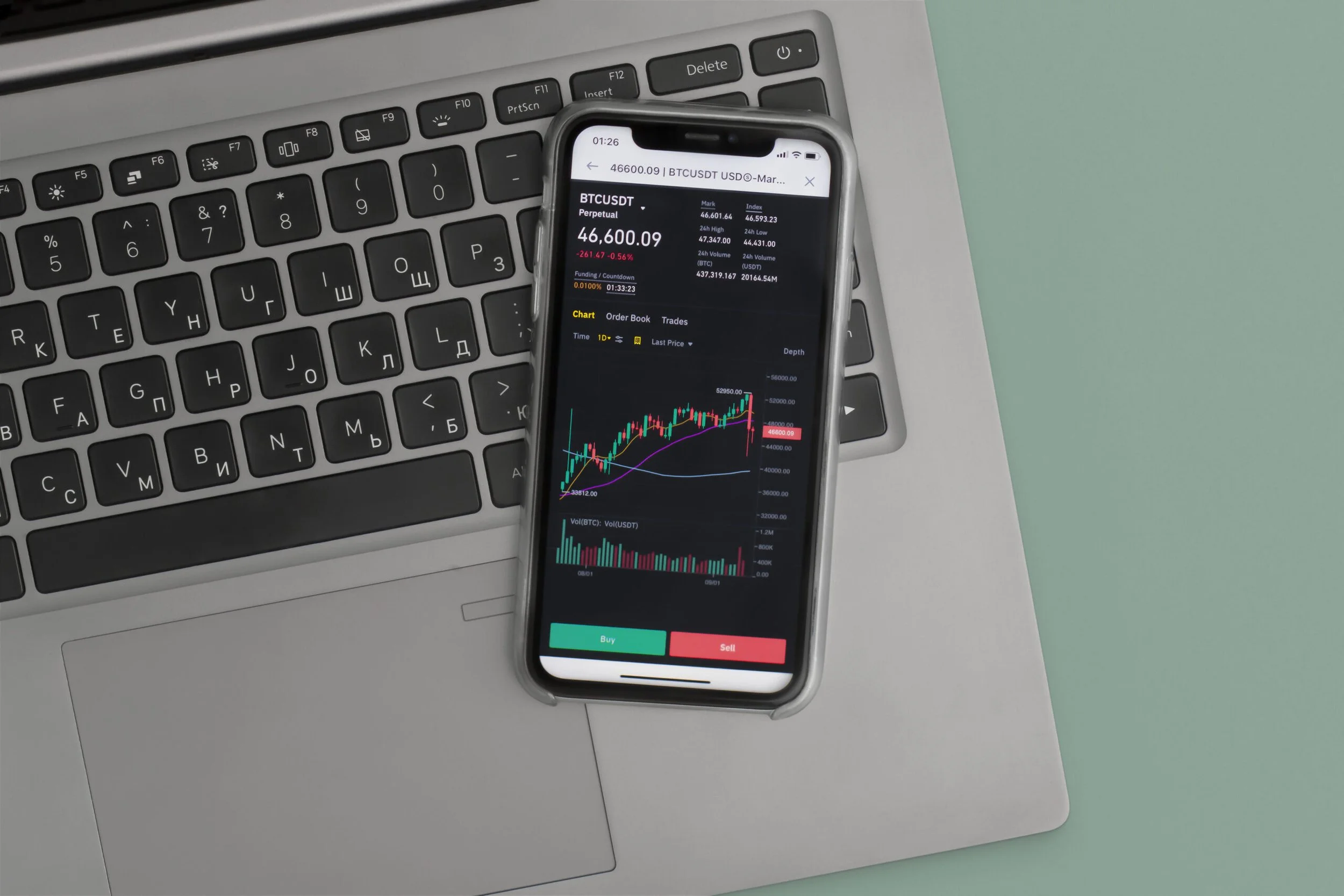An iphone displaying the stock market.
