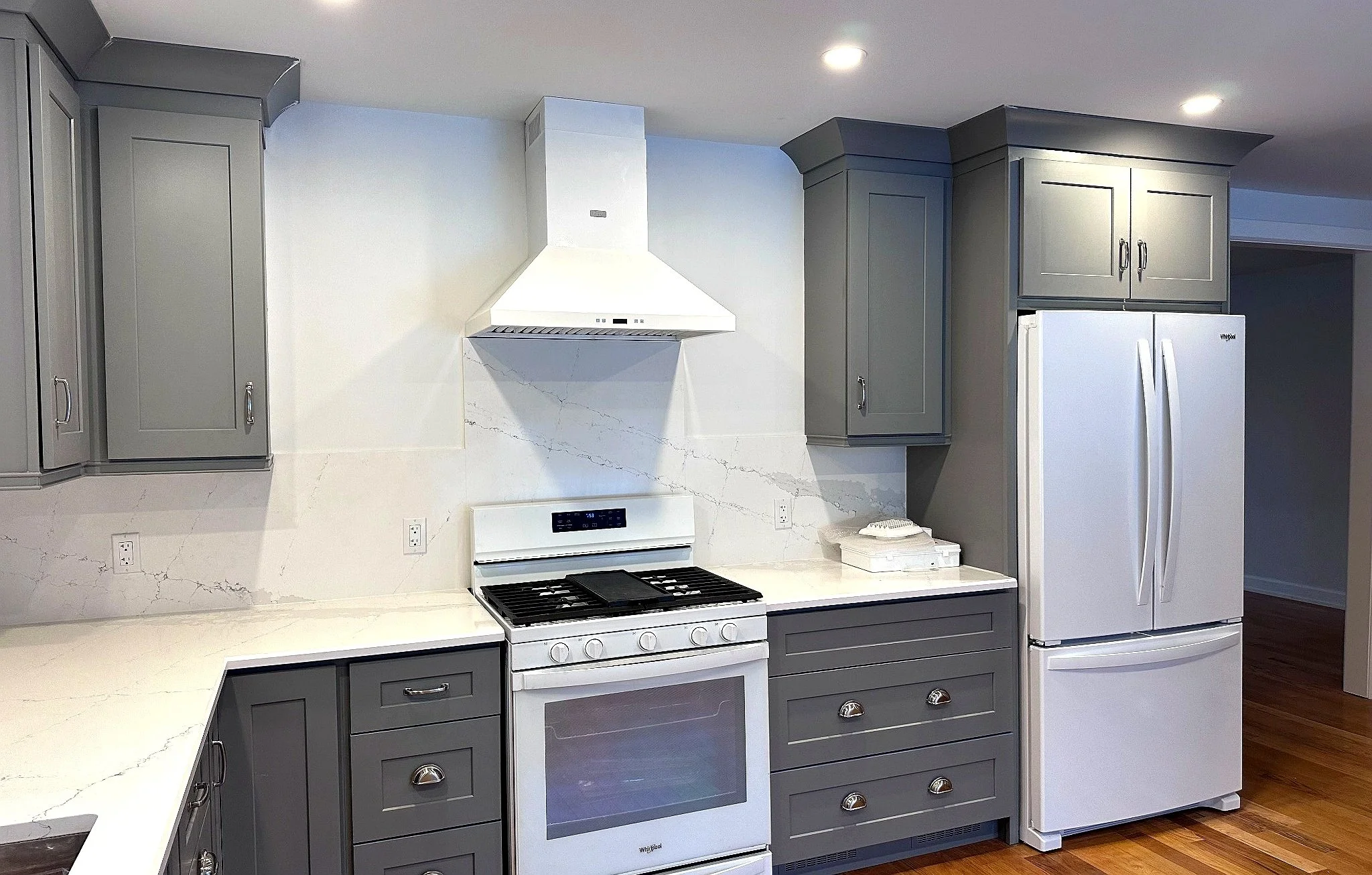 Quartz countertops installed in a modern Grey Bruce kitchen renovation