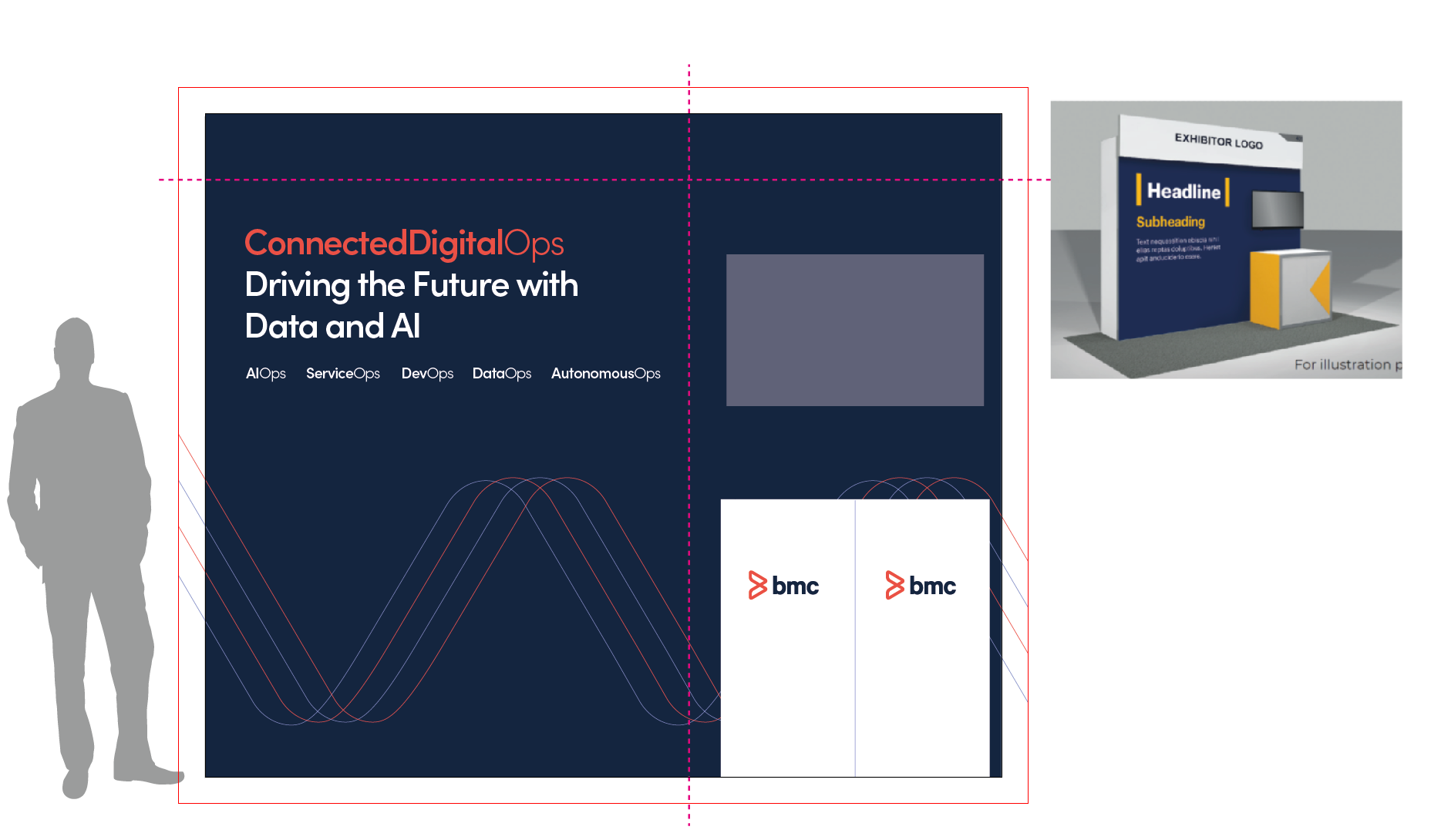 Clear, concise event booth messaging positioning company as leader in data & AI 