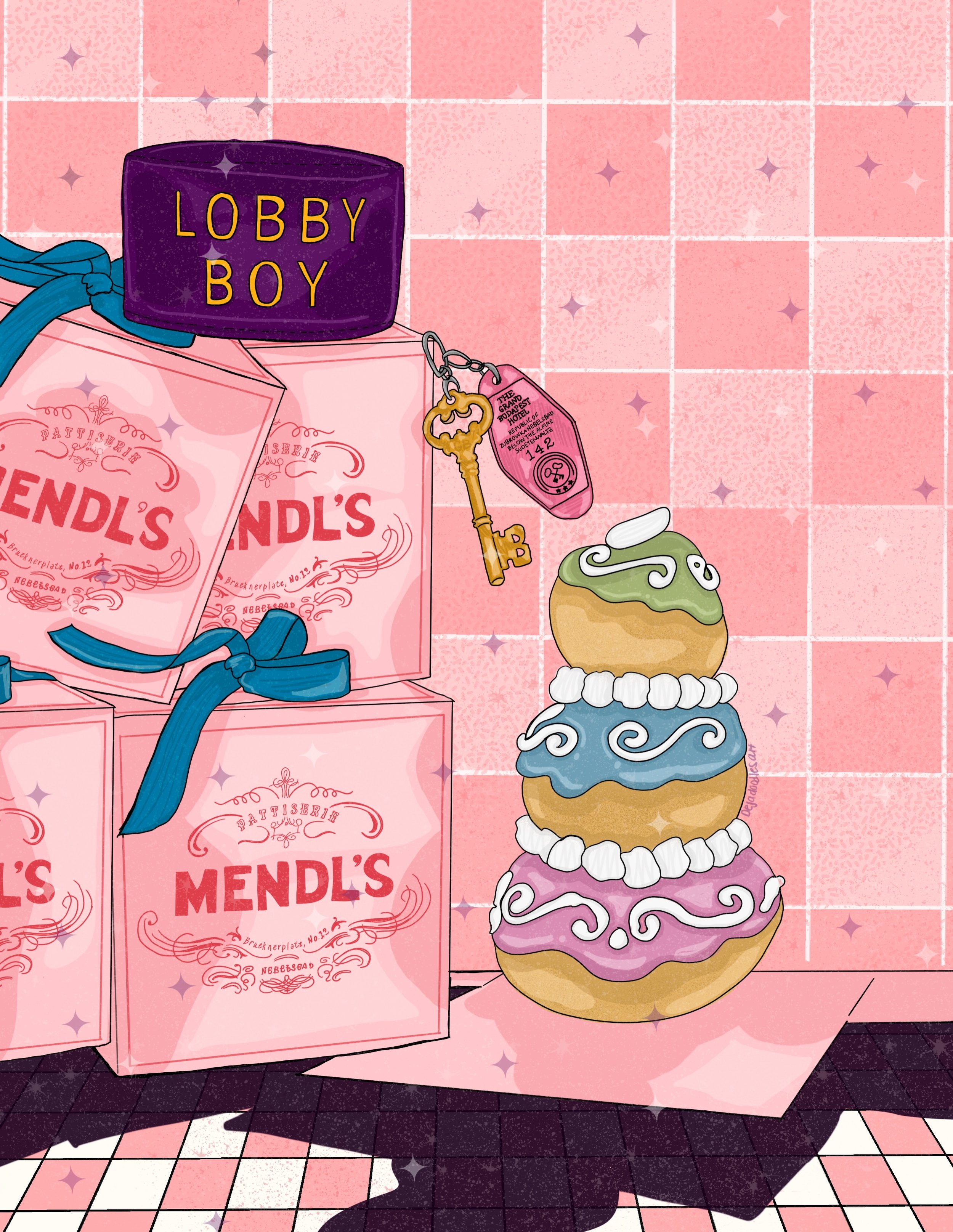 SLICES OF FICTION- Courtesan au Chocolat &ndash; The Grand Budapest Hotel

I didnt realize it at the time, but Wes Anderson had a huge impact on why I wanted to pursue graphic design. For a quick minute I wanted to pursue design for film. That was in