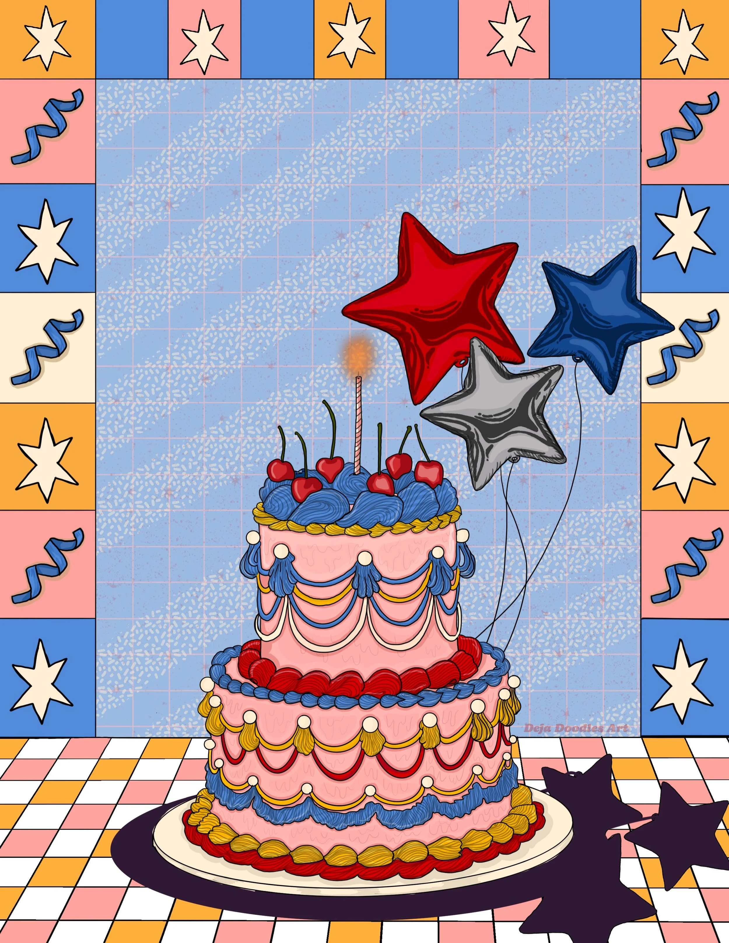 My favorite piece from my art show!! I loveeee how this one came out! I have a couple more to share!! 🎂
#cakeillustration #cakeartist❤️ #foodartist #dessertsofinstagram #illustrationofinstagram