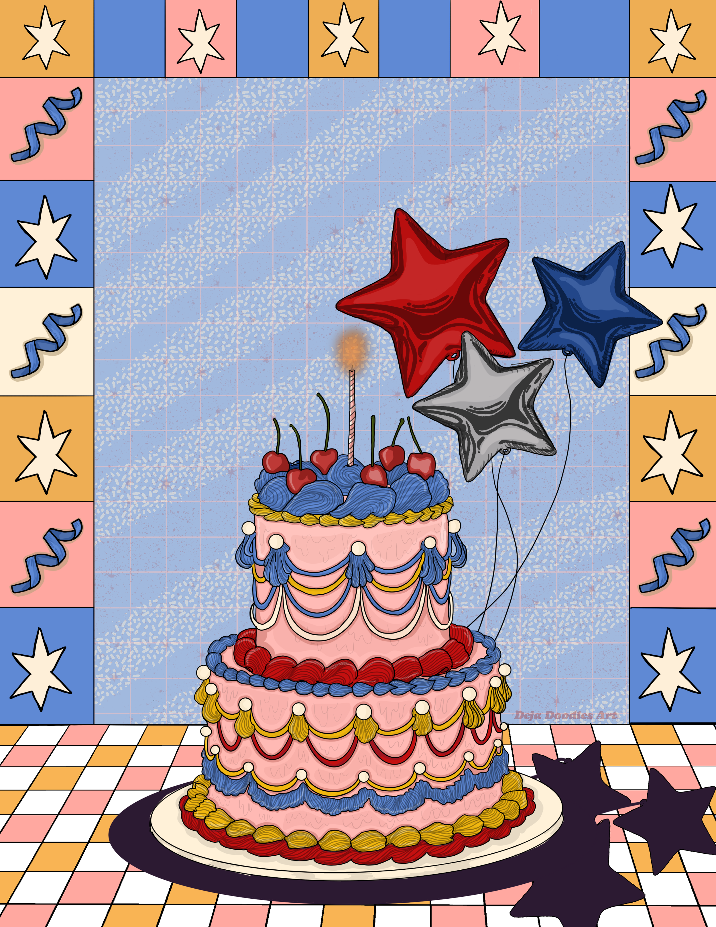 Cake One - Original Illustration By Deja Brown