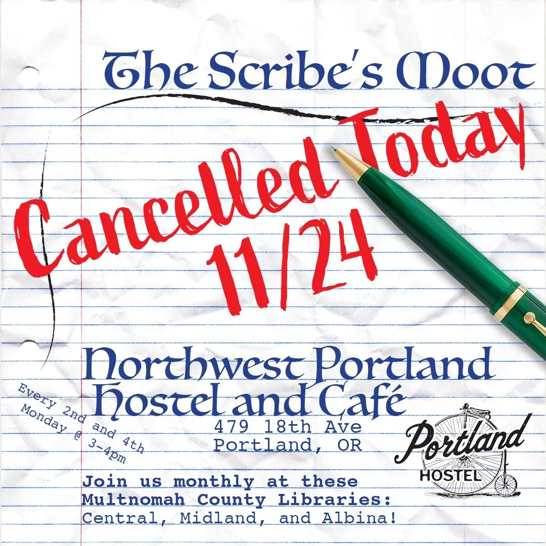 Heya Sparksetters, 

Hope the week brings tidings of joy and thanks as you prepare your bellies and fridges for the big day of gratitude!

Unfortunately, we're going to be cancelling our Creator/Scribe Moot meet today at the @pdxhostelcafe as our apa