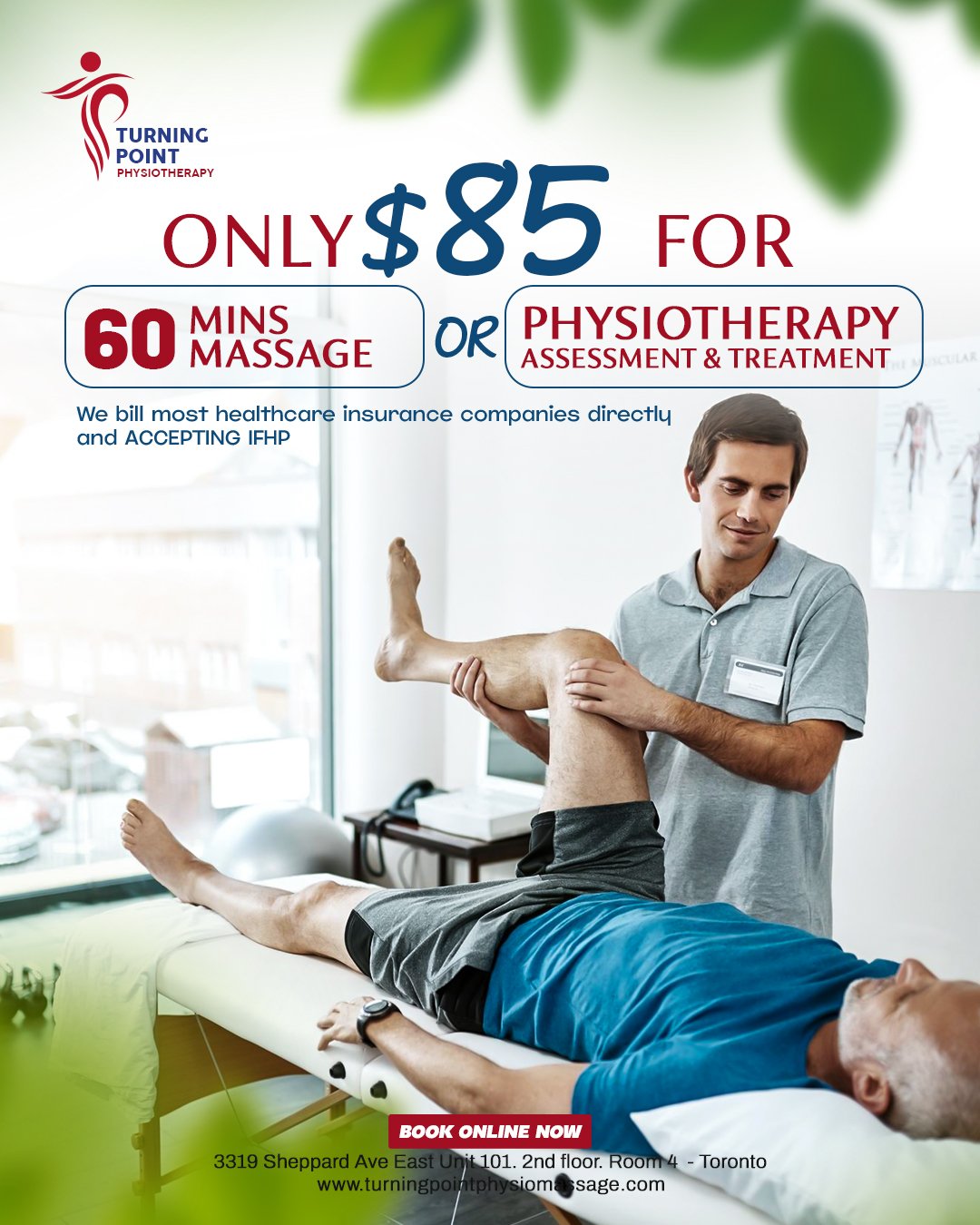 💆&zwj;♀️ Take Care of Your Body &mdash; You Deserve It! 💪

Feeling sore, stiff, or just in need of some well-deserved relaxation?
For a limited time, get a Physiotherapy Assessment or a 60-Minute Massage for only $85!

Whether you&rsquo;re recoveri