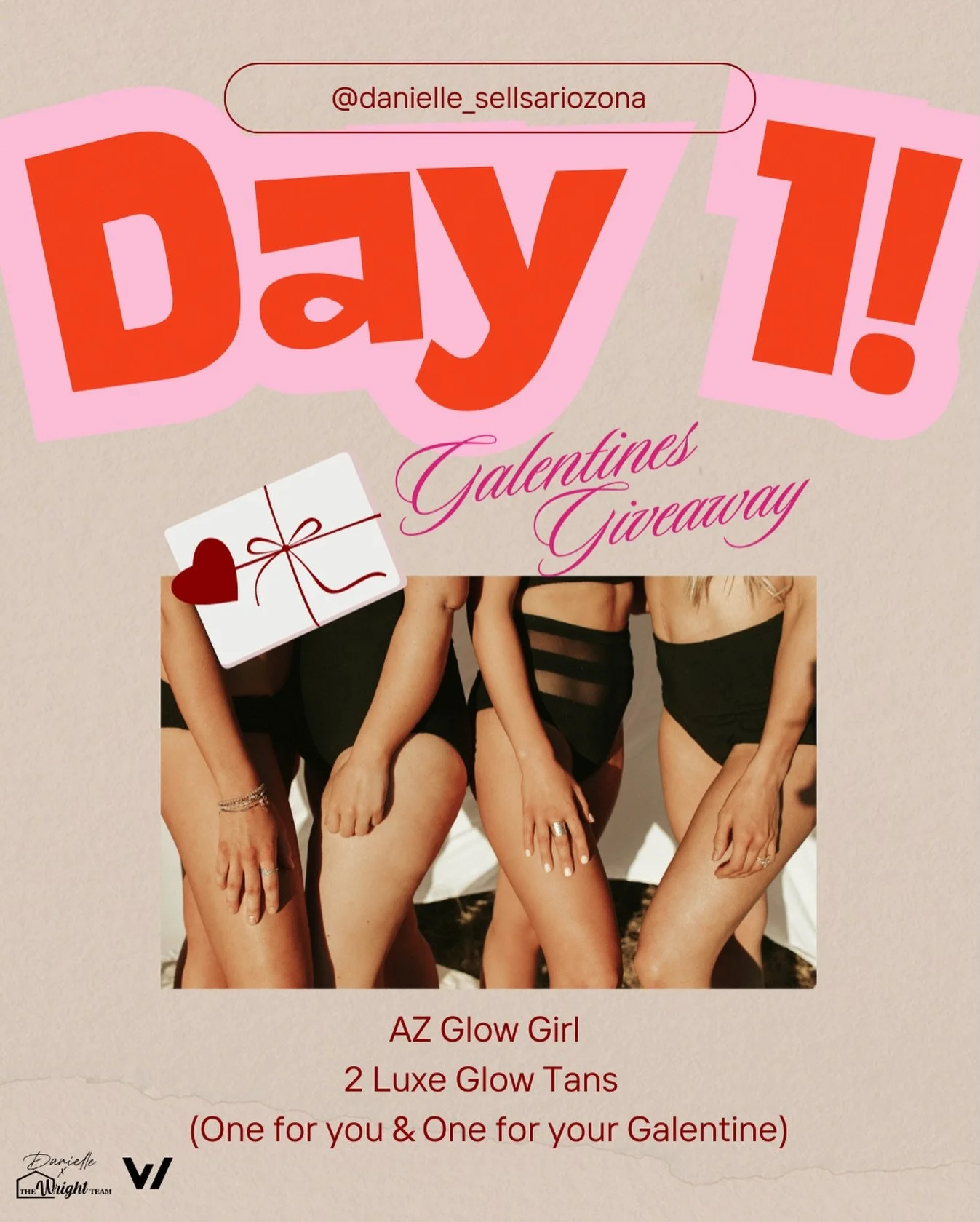 HERE&rsquo;S TO DAY ONE 🥂
We&rsquo;re kicking off our very first giveaway and starting it with a glow ✨

For Day 1, I&rsquo;ve partnered with @theazglowgirl to give ONE lucky winner + their bestie a spray tan because glowing is better together 🤍

H