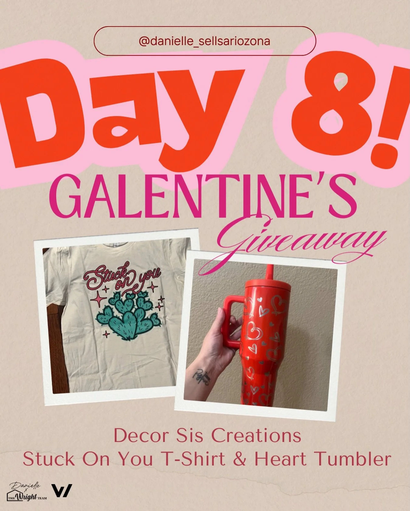 💘 Galentine&rsquo;s Giveaway Day 8 💘
Day 8 and we&rsquo;re teaming up with Decor Sis Creations for the second time because when we love a small business&hellip; we go back for more 🥰
She&rsquo;s giving away the CUTEST Valentine&rsquo;s tee + tumbl