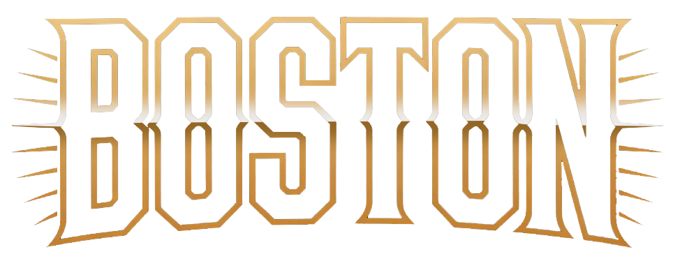 The word "BOOSTER" displayed in large, stylized 3D text with a vintage, gothic font, featuring gold and white coloring with black outlines.