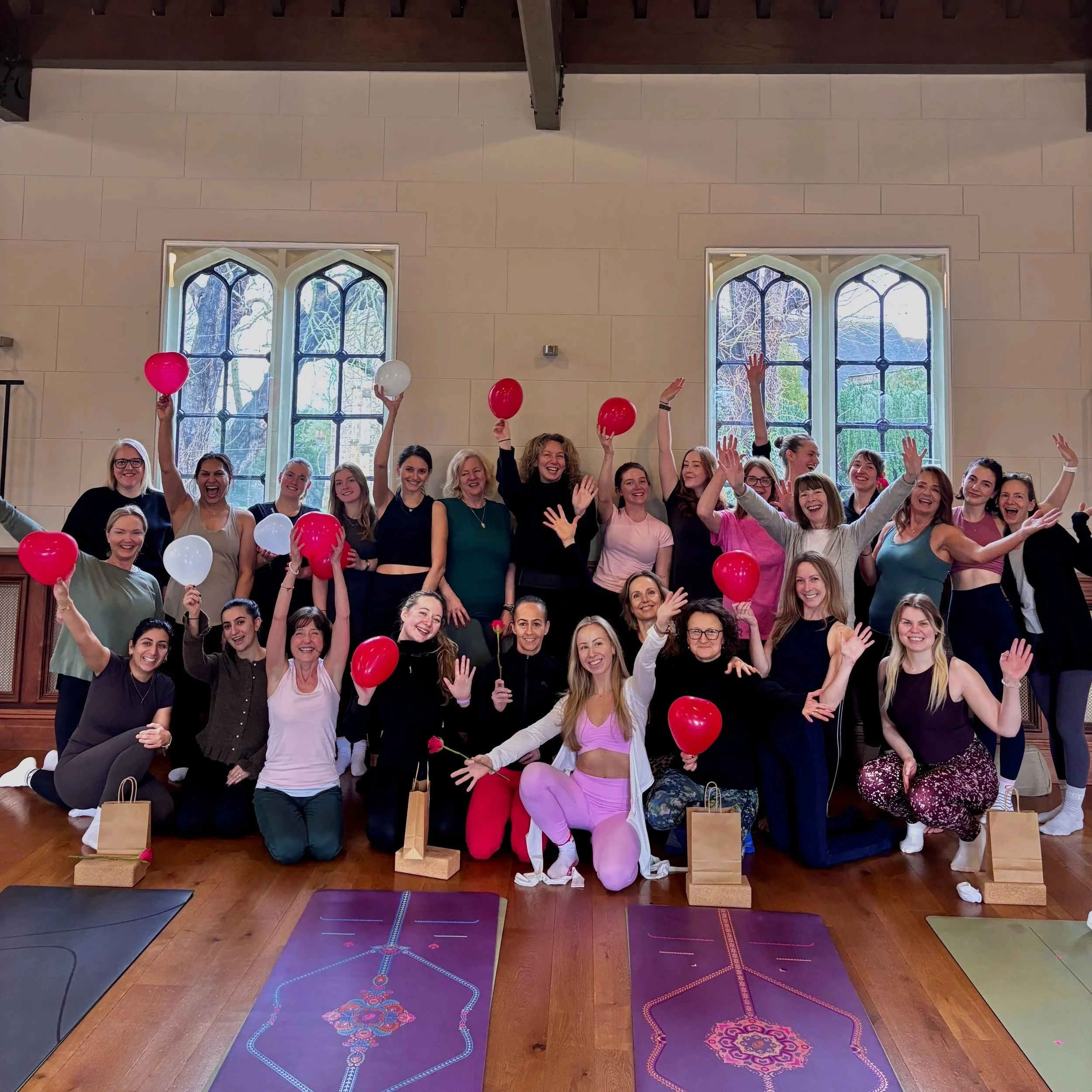 A group of women from the February retreat including Yoga, Pilates, Sound Bath and a confidence coach workshop.