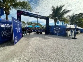 Branded entrance arch for Paramount+ Destination Miami