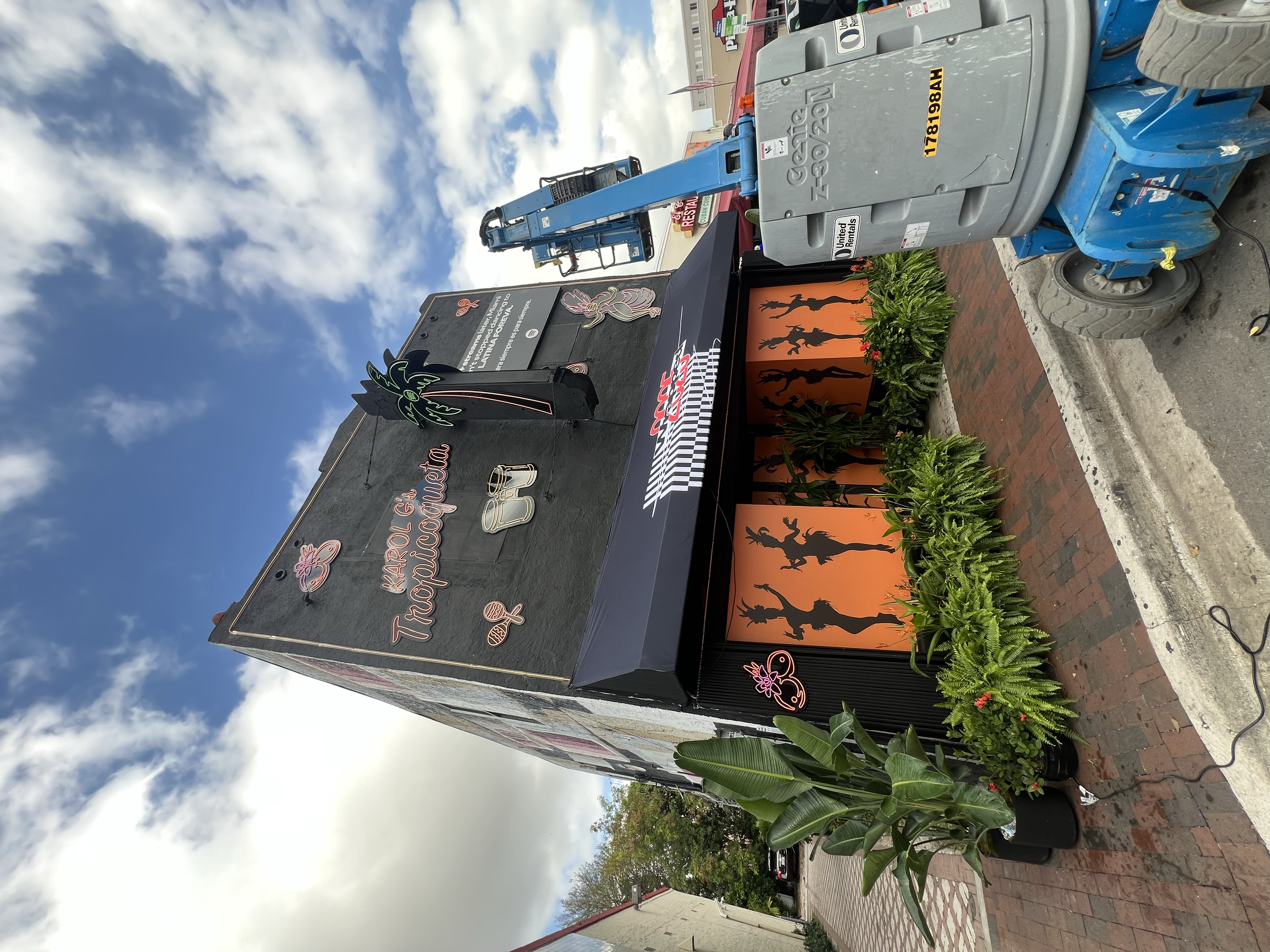 Spotify x Karol G branded outdoor activation installation