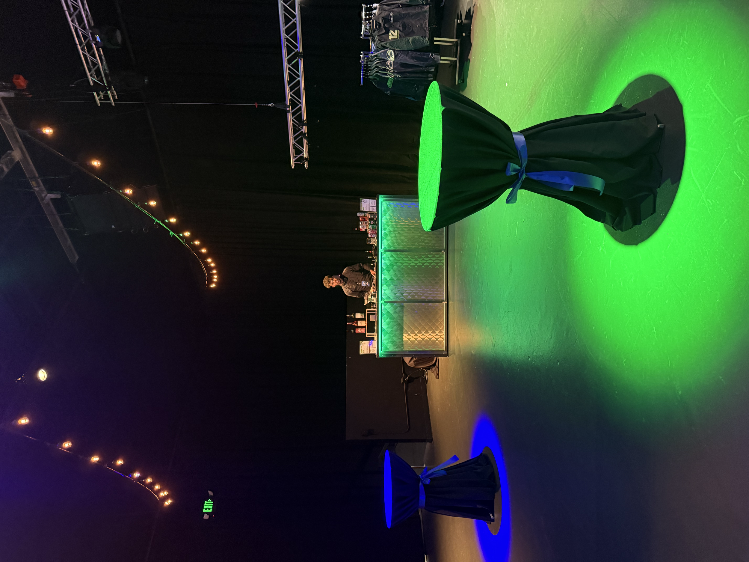Da Get Got stage setup under green event lighting