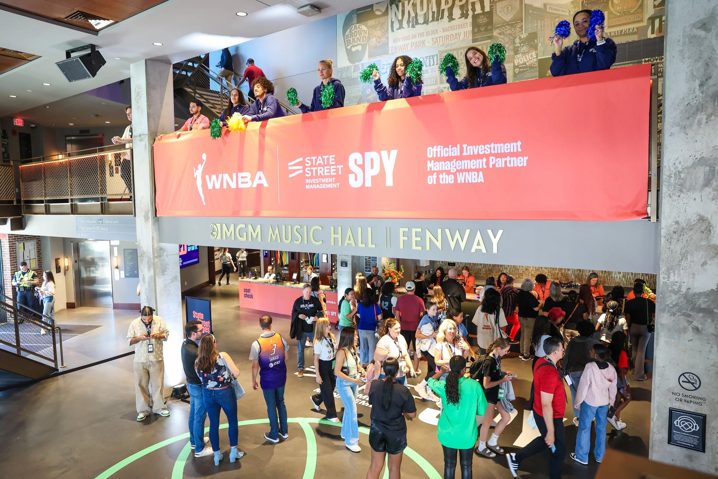 Guests at the State Street x WNBA event entrance