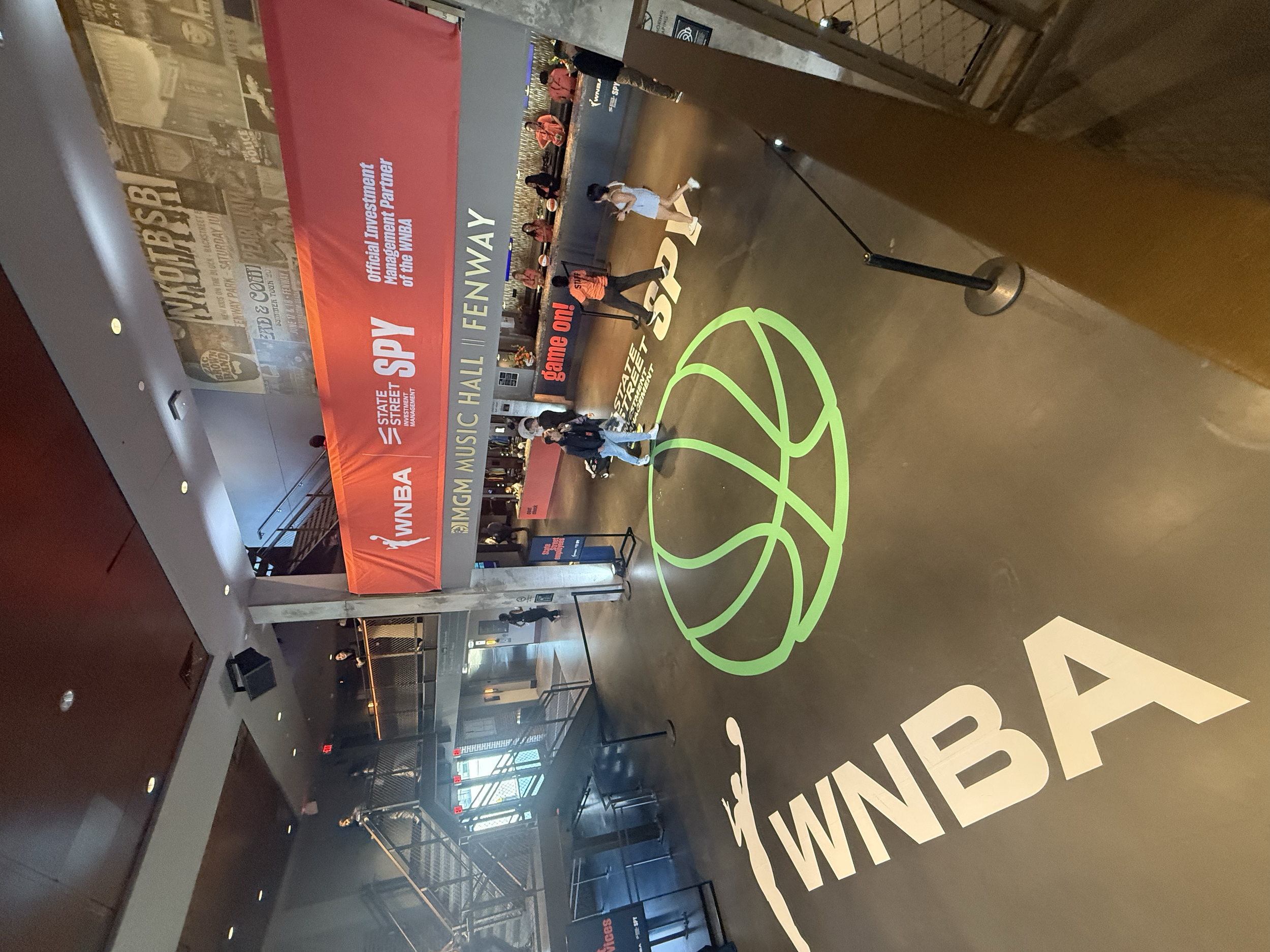 State Street x WNBA event entrance and branded signage