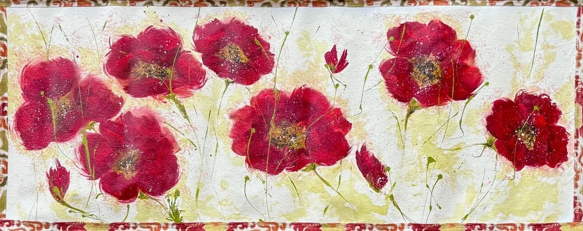 Playful Poppies, 78 x 28