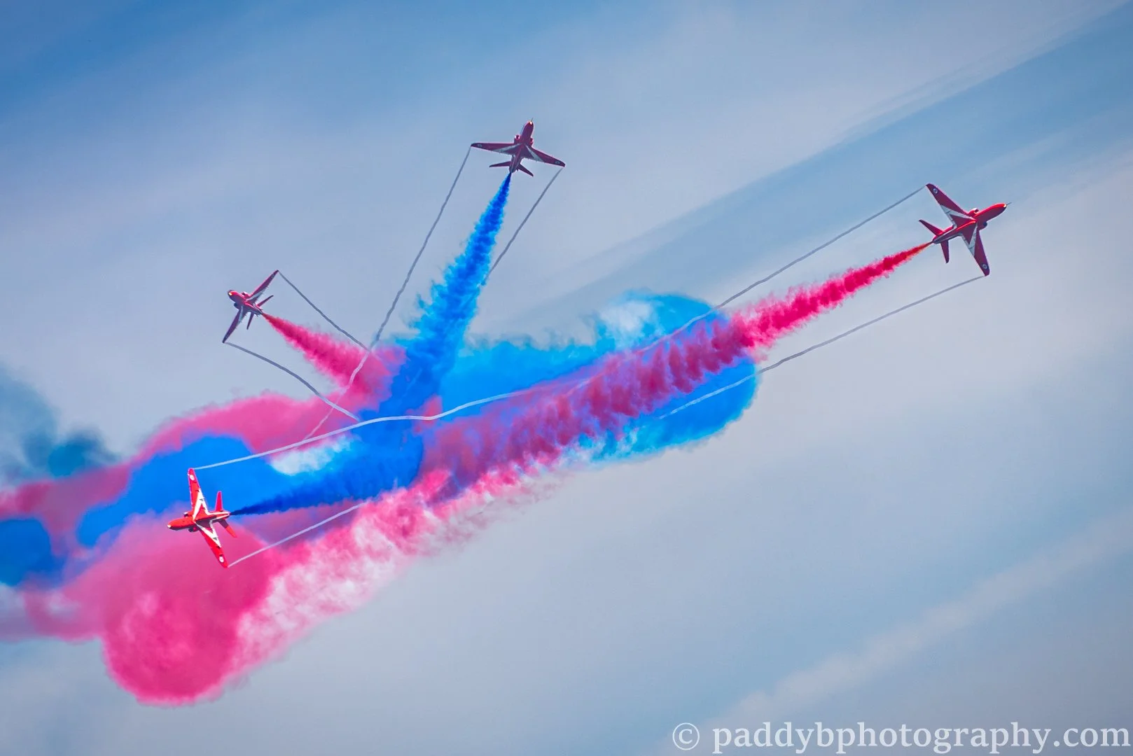 Red Arrows displaying at the Torbay Airshow 2019 - Torbay UK