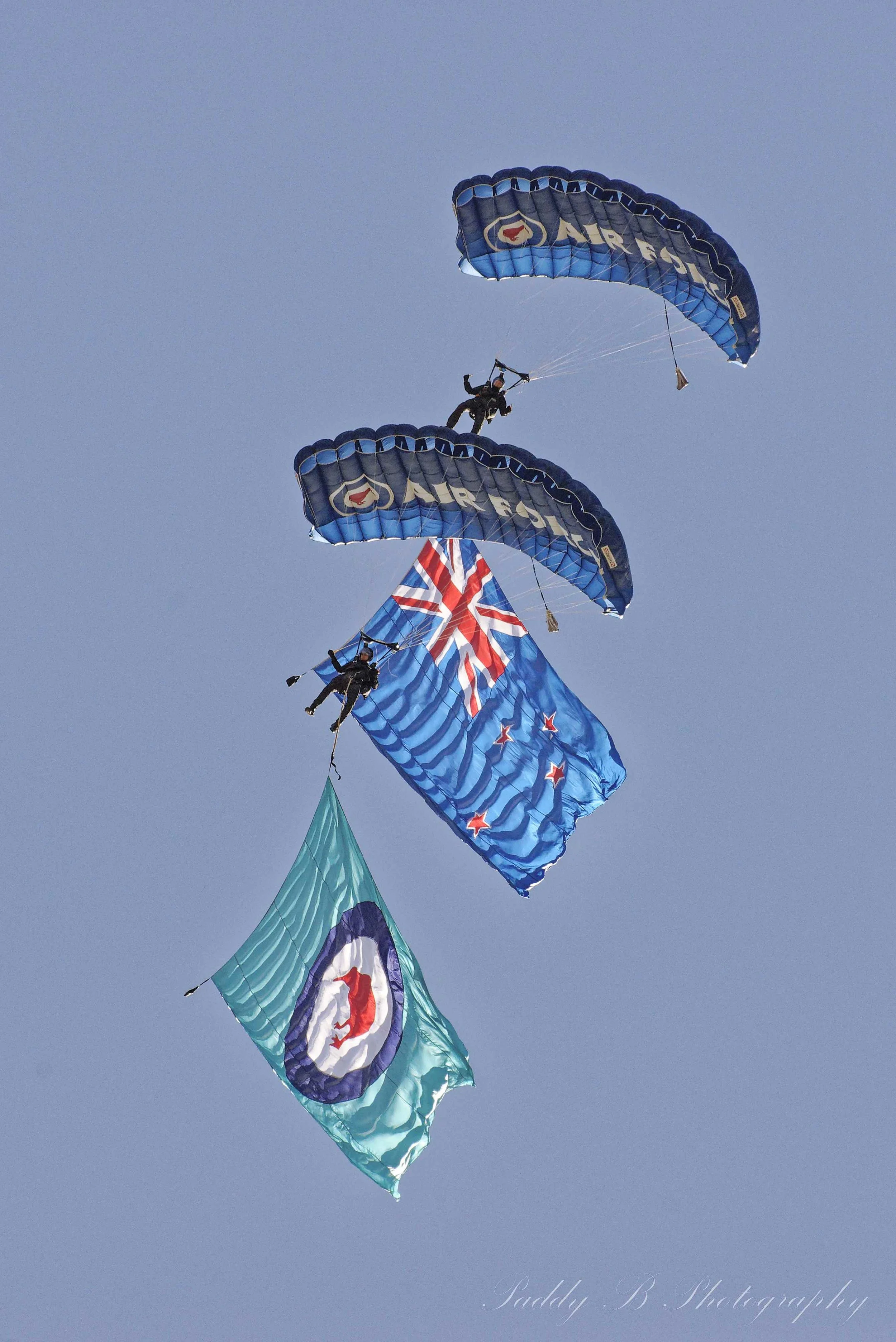 The RNZAF "Kiwi Blue" Parachute display team at Warbirds over Wanaka 2024 - Wanaka NZ