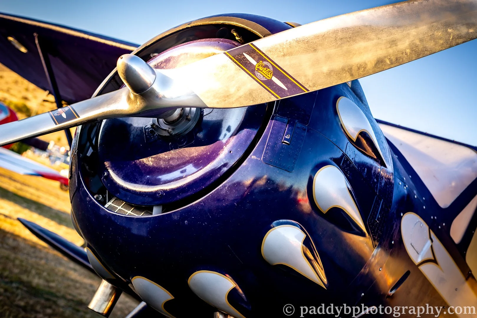 The cowling of a beautiful WACO glistening in the early morning sun - Warbirds over Wanaka 2024