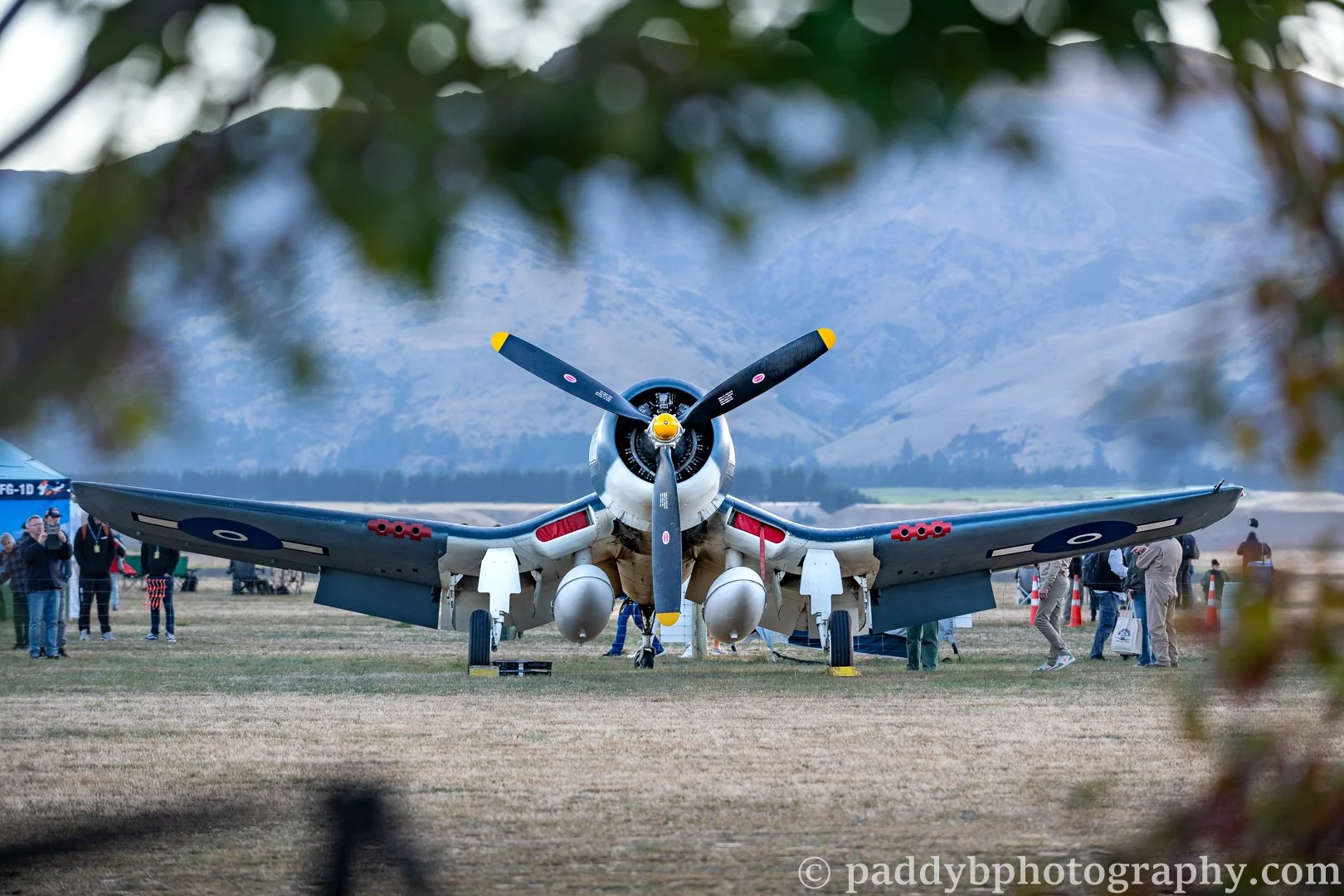 Goodyear FG-1D Corsair NZ5648 waits in the early morning light at Warbirds over Wanaka 2024